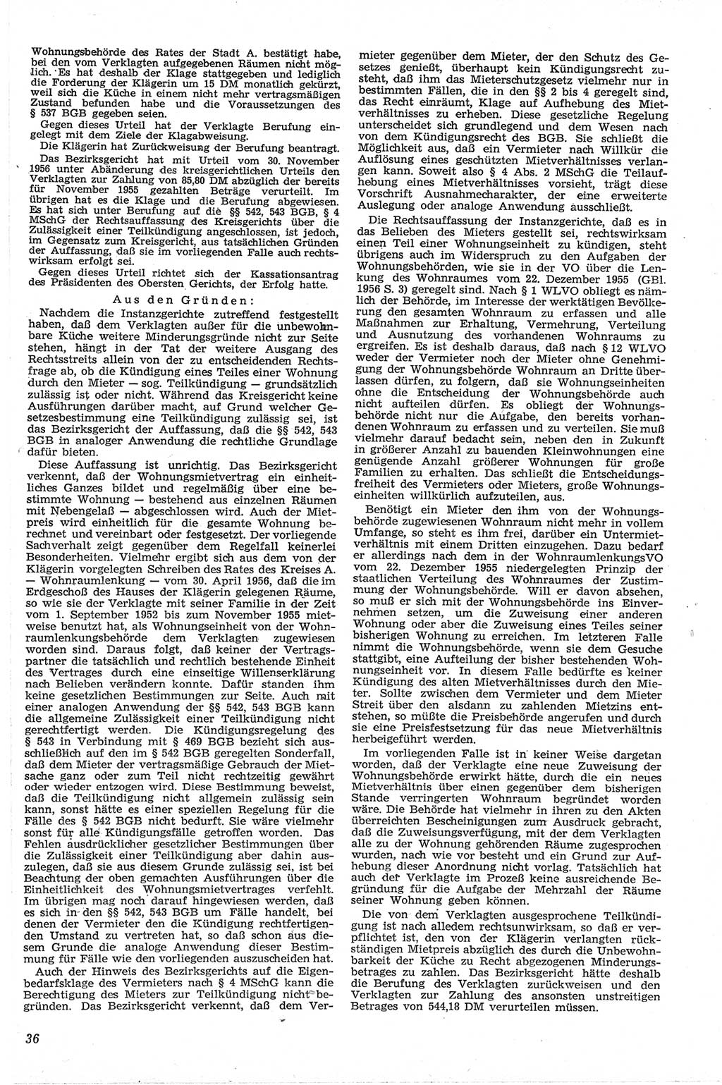 Neue Justiz (NJ), Zeitschrift für Recht und Rechtswissenschaft [Deutsche Demokratische Republik (DDR)], 13. Jahrgang 1959, Seite 36 (NJ DDR 1959, S. 36)