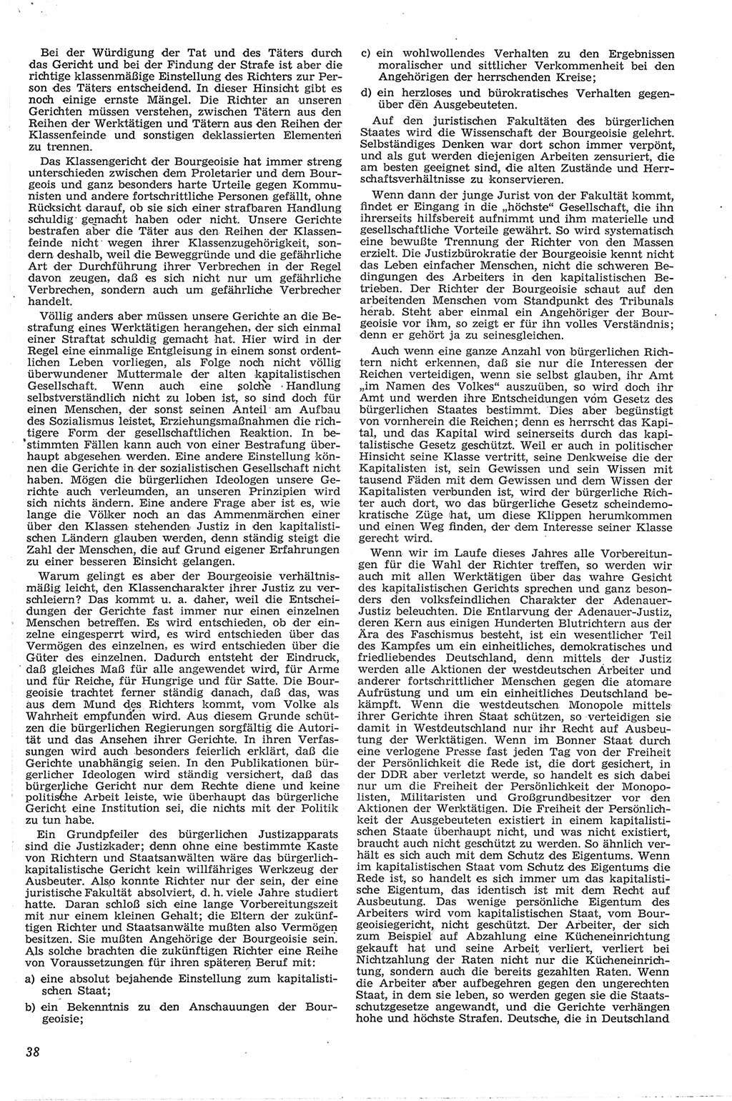 Neue Justiz (NJ), Zeitschrift für Recht und Rechtswissenschaft [Deutsche Demokratische Republik (DDR)], 13. Jahrgang 1959, Seite 38 (NJ DDR 1959, S. 38)