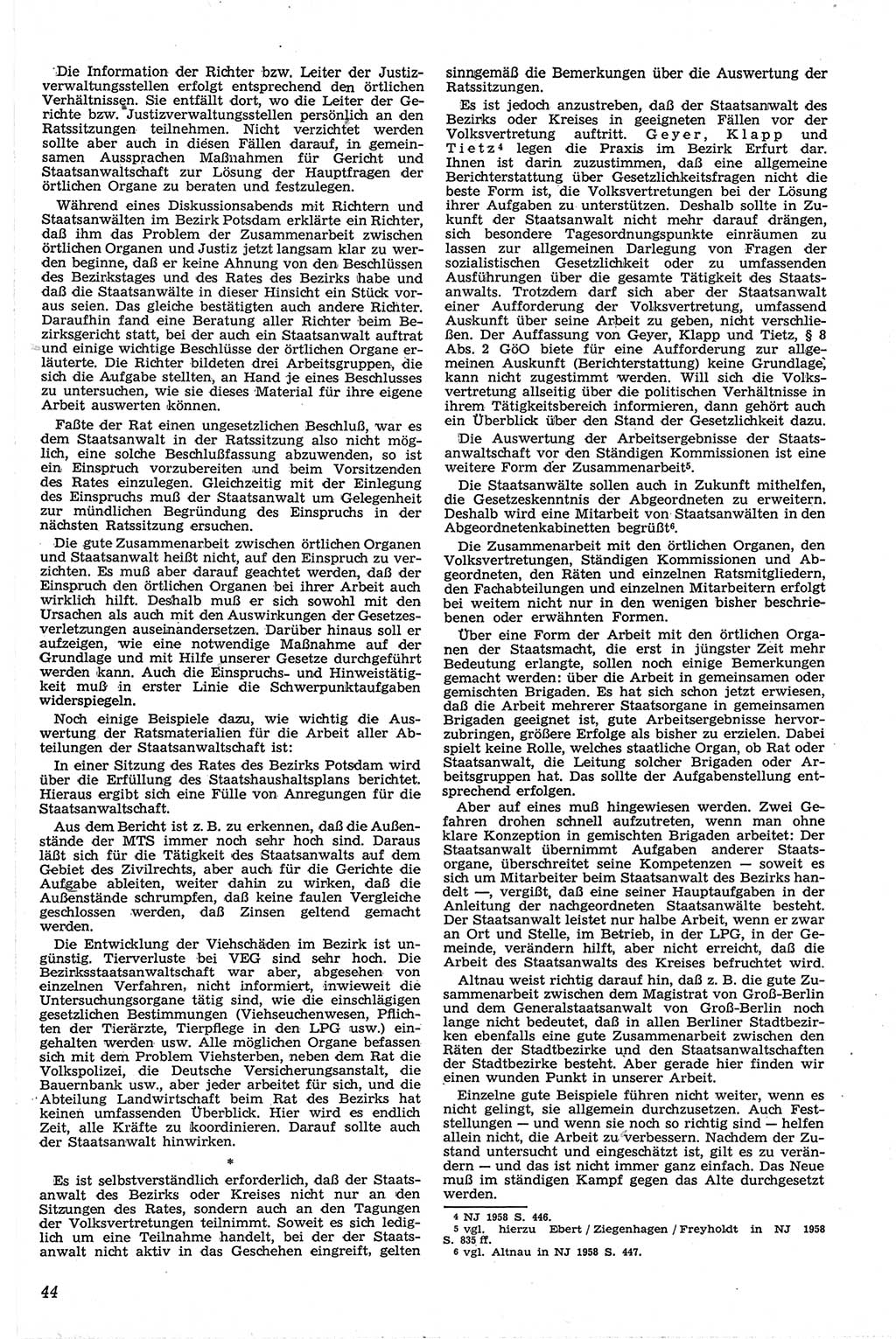 Neue Justiz (NJ), Zeitschrift für Recht und Rechtswissenschaft [Deutsche Demokratische Republik (DDR)], 13. Jahrgang 1959, Seite 44 (NJ DDR 1959, S. 44)