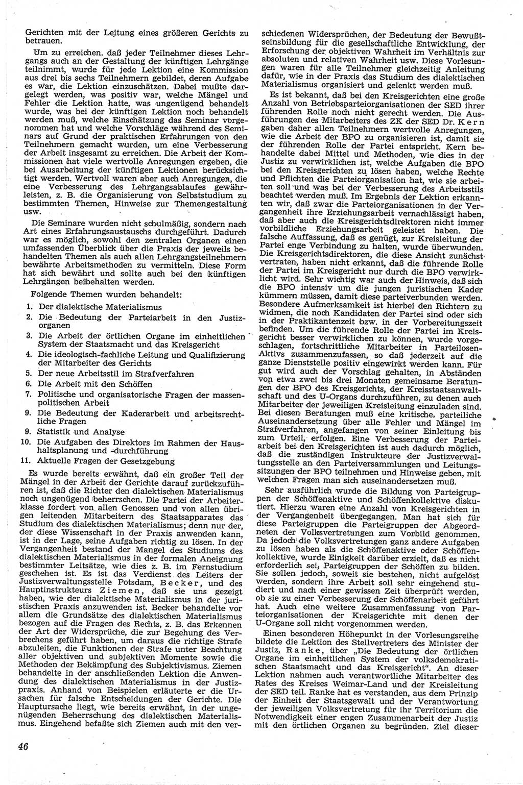 Neue Justiz (NJ), Zeitschrift für Recht und Rechtswissenschaft [Deutsche Demokratische Republik (DDR)], 13. Jahrgang 1959, Seite 46 (NJ DDR 1959, S. 46)