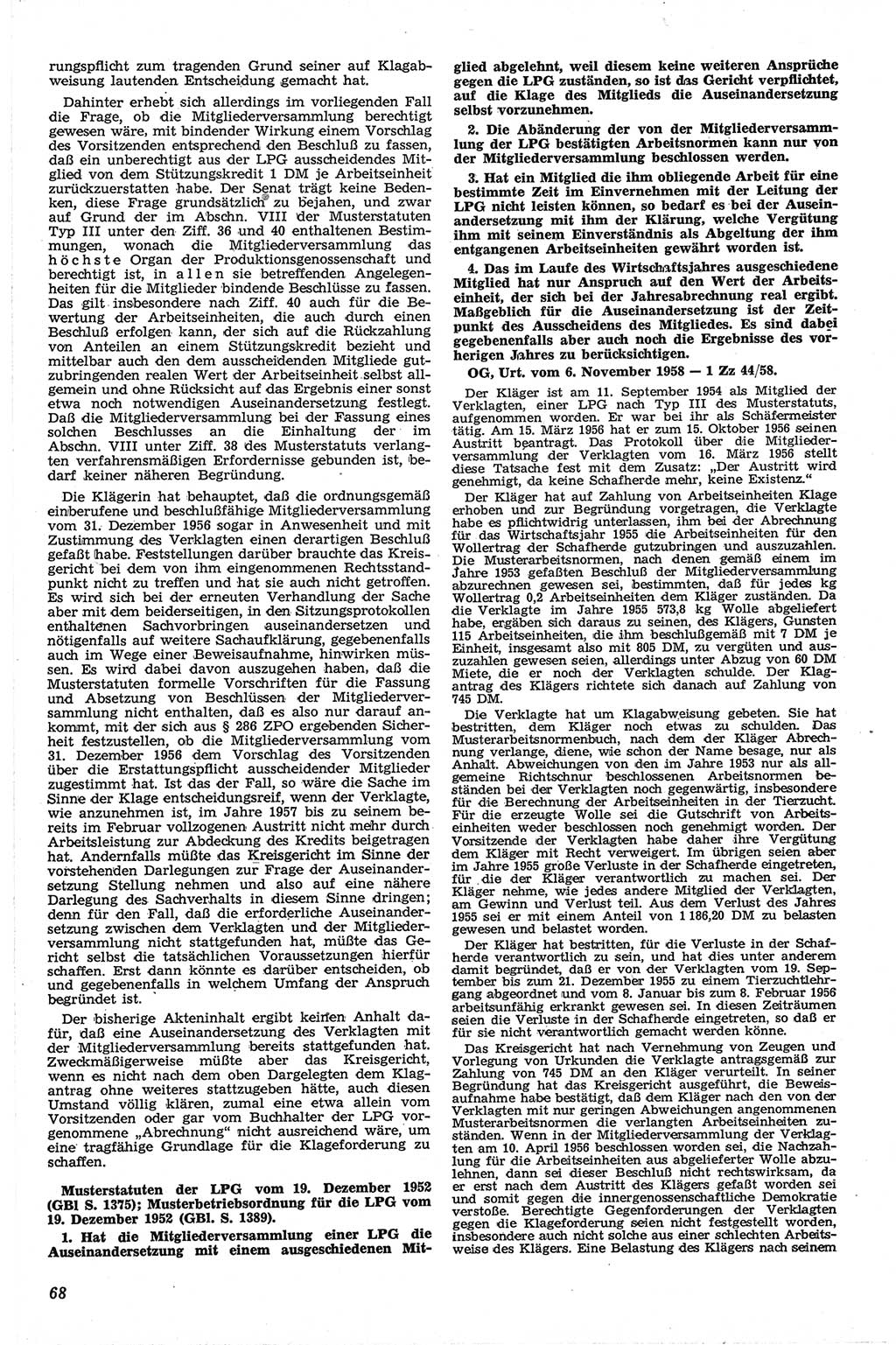 Neue Justiz (NJ), Zeitschrift für Recht und Rechtswissenschaft [Deutsche Demokratische Republik (DDR)], 13. Jahrgang 1959, Seite 68 (NJ DDR 1959, S. 68)