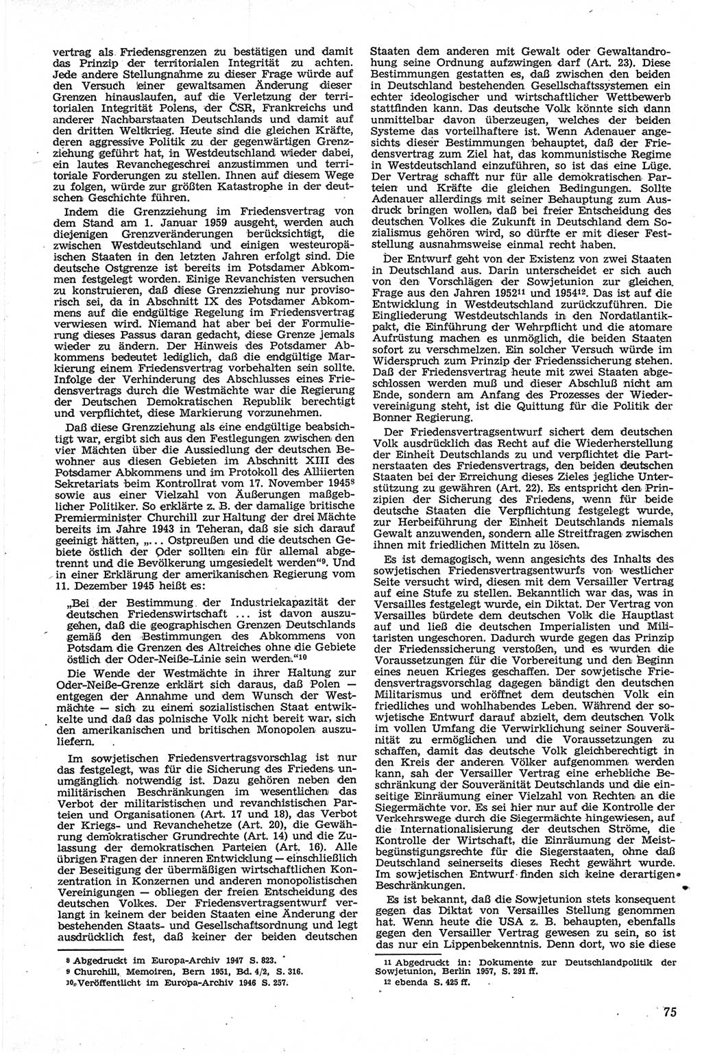 Neue Justiz (NJ), Zeitschrift für Recht und Rechtswissenschaft [Deutsche Demokratische Republik (DDR)], 13. Jahrgang 1959, Seite 75 (NJ DDR 1959, S. 75)