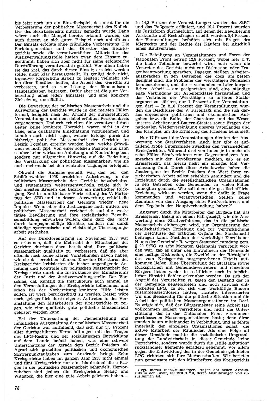 Neue Justiz (NJ), Zeitschrift für Recht und Rechtswissenschaft [Deutsche Demokratische Republik (DDR)], 13. Jahrgang 1959, Seite 78 (NJ DDR 1959, S. 78)