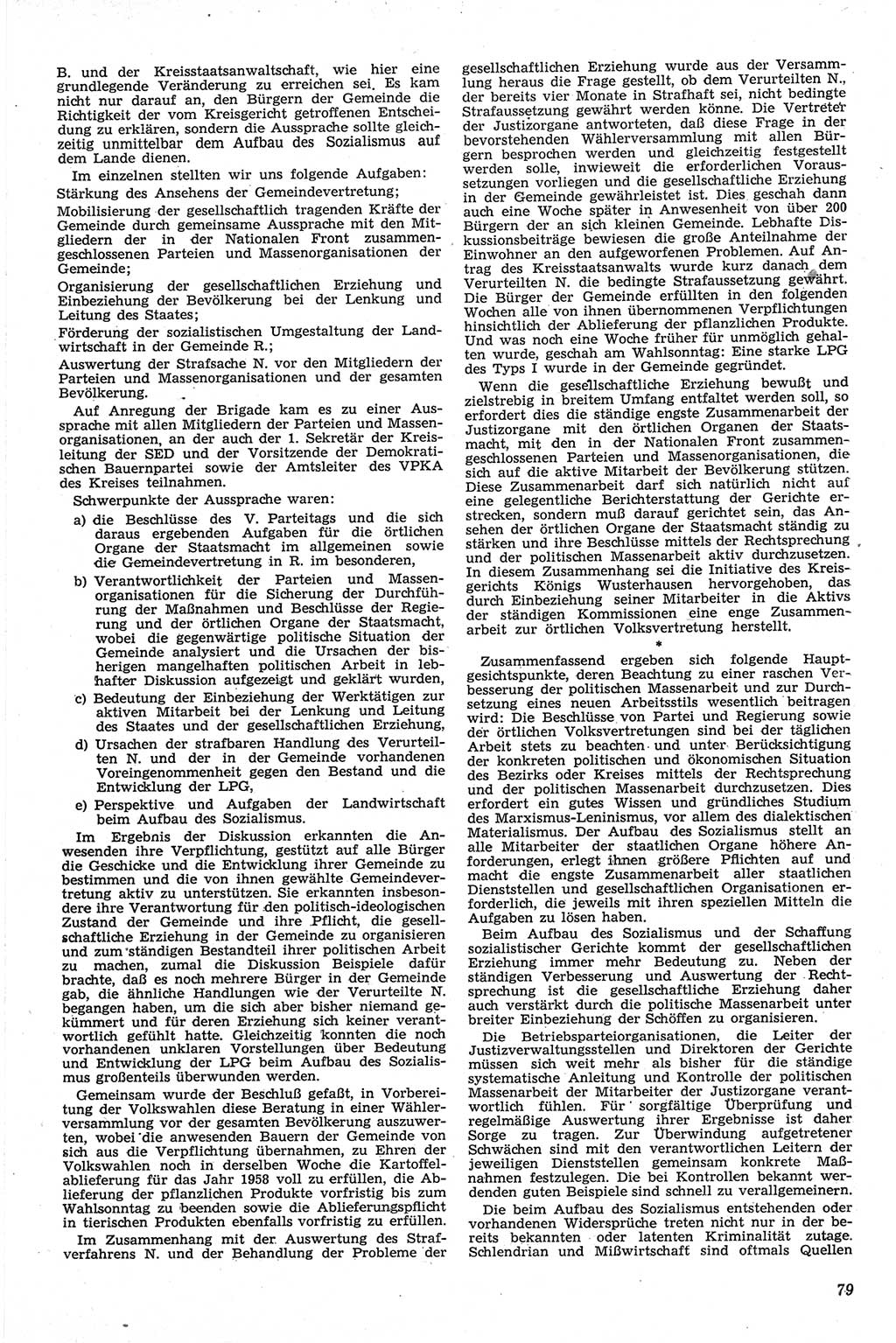Neue Justiz (NJ), Zeitschrift für Recht und Rechtswissenschaft [Deutsche Demokratische Republik (DDR)], 13. Jahrgang 1959, Seite 79 (NJ DDR 1959, S. 79)