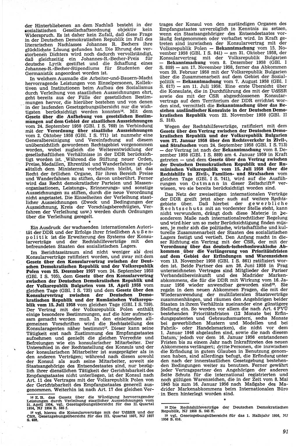 Neue Justiz (NJ), Zeitschrift für Recht und Rechtswissenschaft [Deutsche Demokratische Republik (DDR)], 13. Jahrgang 1959, Seite 91 (NJ DDR 1959, S. 91)
