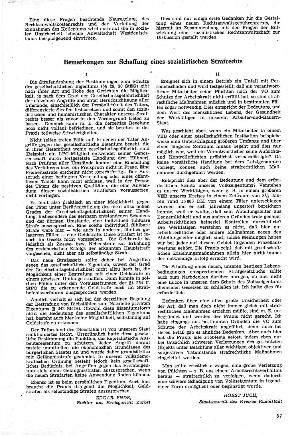 Neue Justiz (NJ), Zeitschrift für Recht und Rechtswissenschaft [Deutsche Demokratische Republik (DDR)], 13. Jahrgang 1959, Seite 97 (NJ DDR 1959, S. 97)