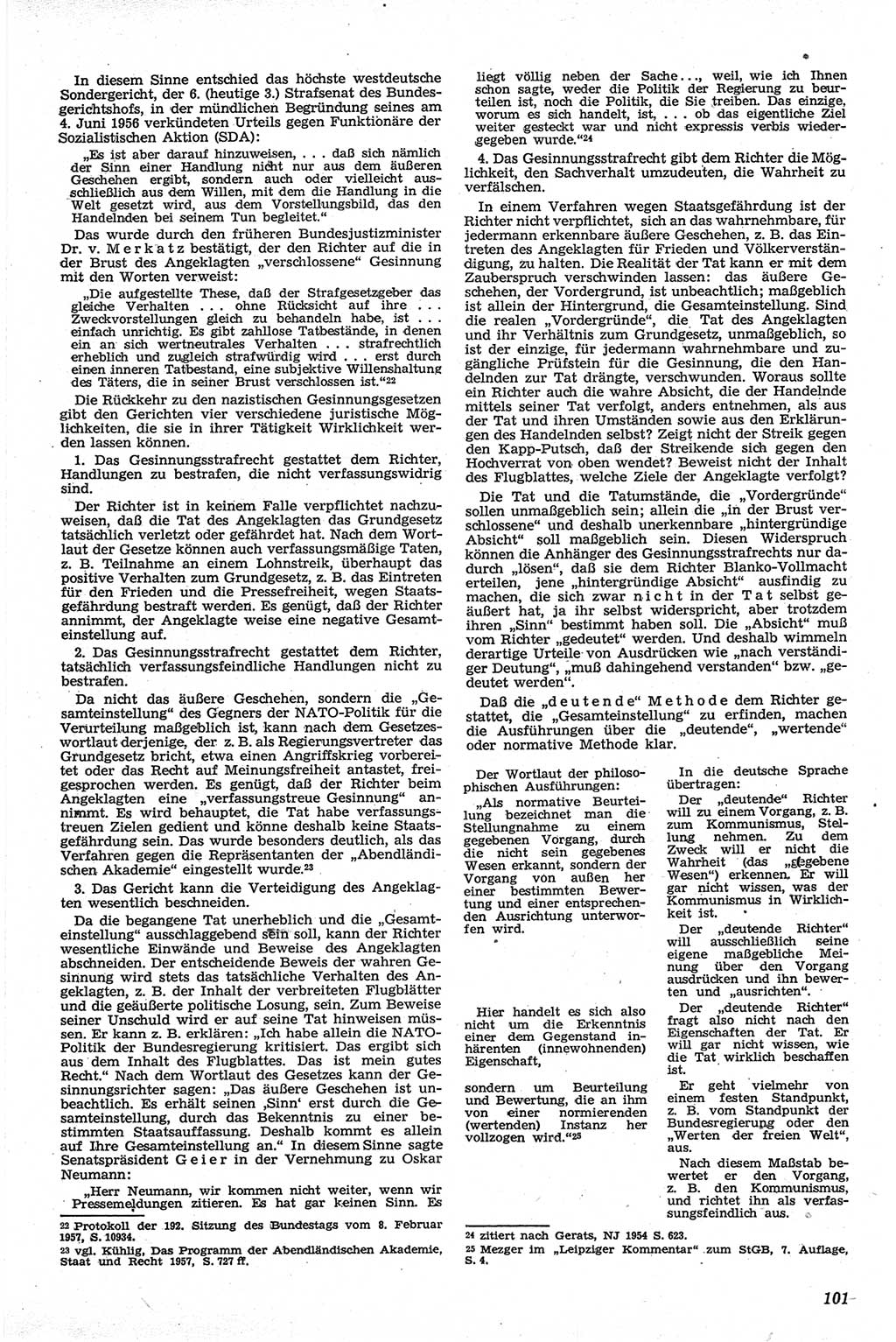 Neue Justiz (NJ), Zeitschrift für Recht und Rechtswissenschaft [Deutsche Demokratische Republik (DDR)], 13. Jahrgang 1959, Seite 101 (NJ DDR 1959, S. 101)