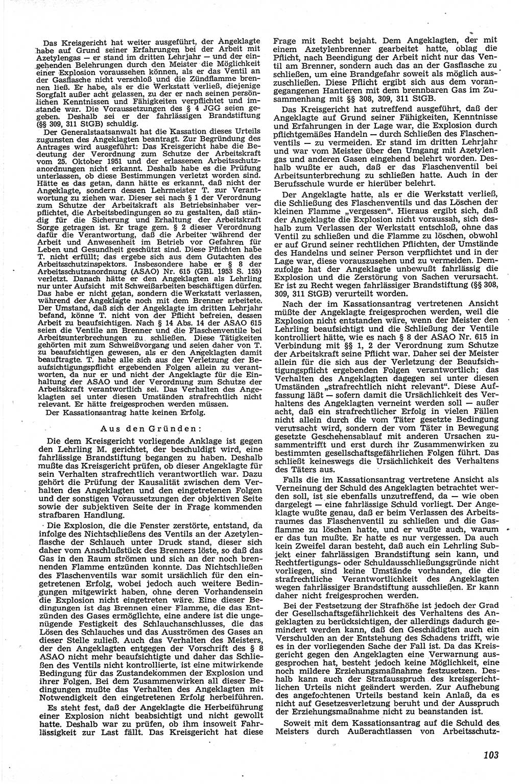 Neue Justiz (NJ), Zeitschrift für Recht und Rechtswissenschaft [Deutsche Demokratische Republik (DDR)], 13. Jahrgang 1959, Seite 103 (NJ DDR 1959, S. 103)