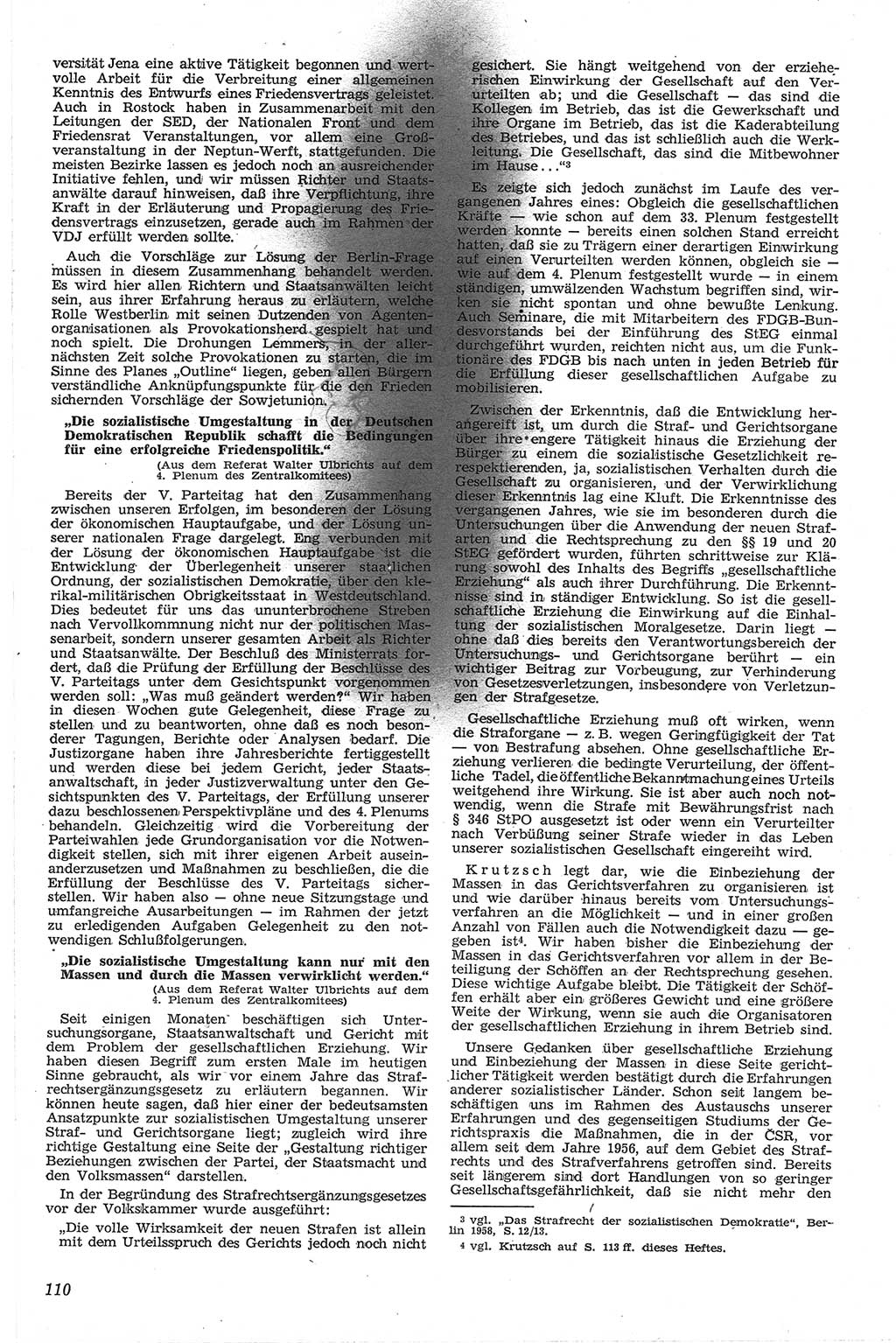 Neue Justiz (NJ), Zeitschrift für Recht und Rechtswissenschaft [Deutsche Demokratische Republik (DDR)], 13. Jahrgang 1959, Seite 110 (NJ DDR 1959, S. 110)