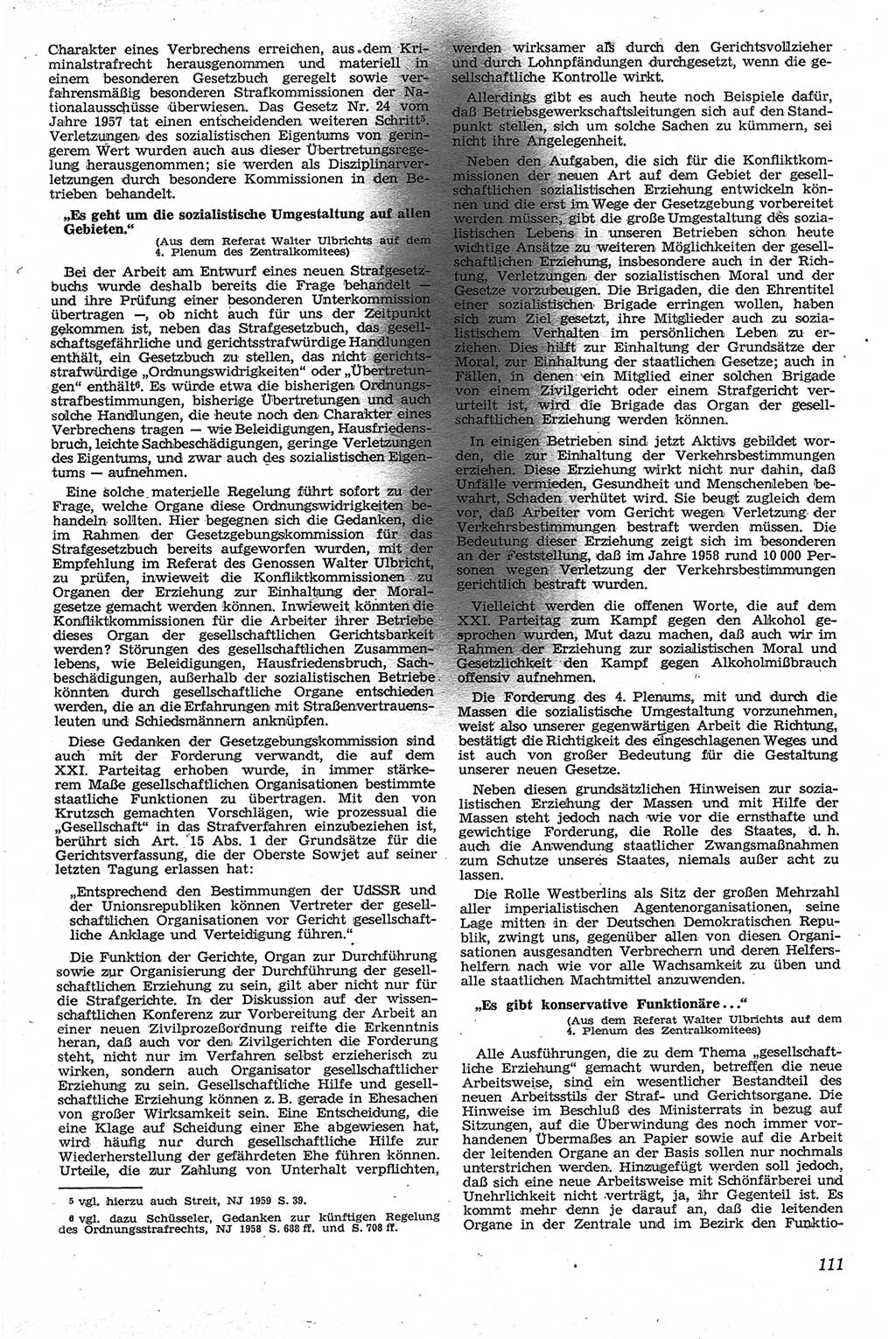 Neue Justiz (NJ), Zeitschrift für Recht und Rechtswissenschaft [Deutsche Demokratische Republik (DDR)], 13. Jahrgang 1959, Seite 111 (NJ DDR 1959, S. 111)