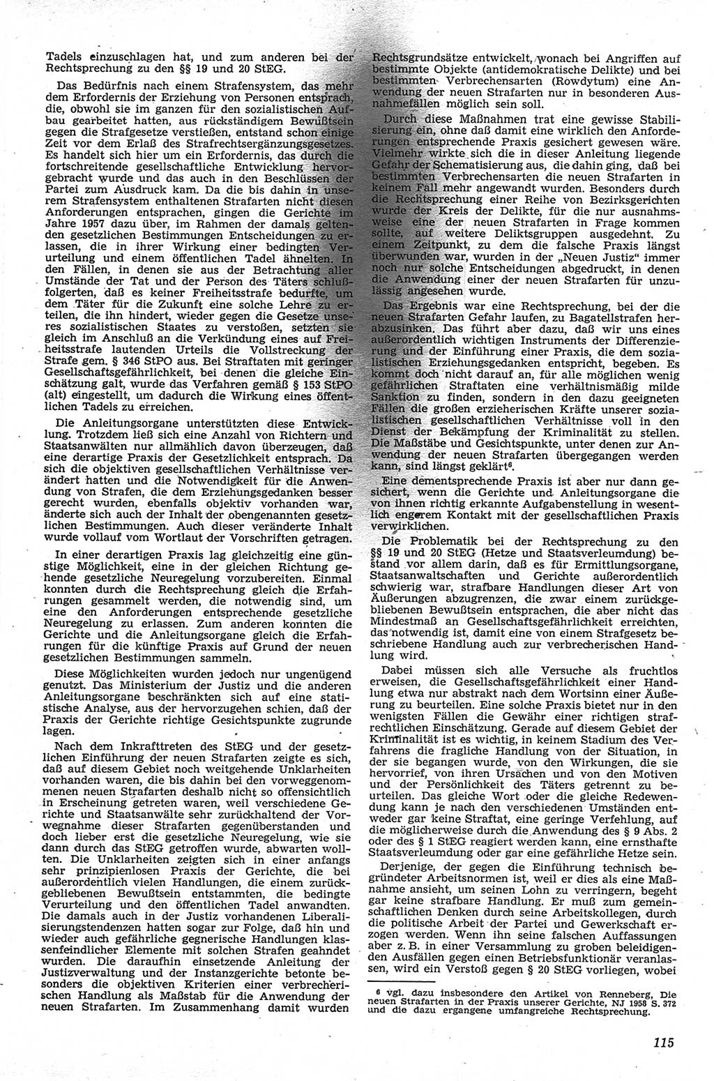Neue Justiz (NJ), Zeitschrift für Recht und Rechtswissenschaft [Deutsche Demokratische Republik (DDR)], 13. Jahrgang 1959, Seite 115 (NJ DDR 1959, S. 115)