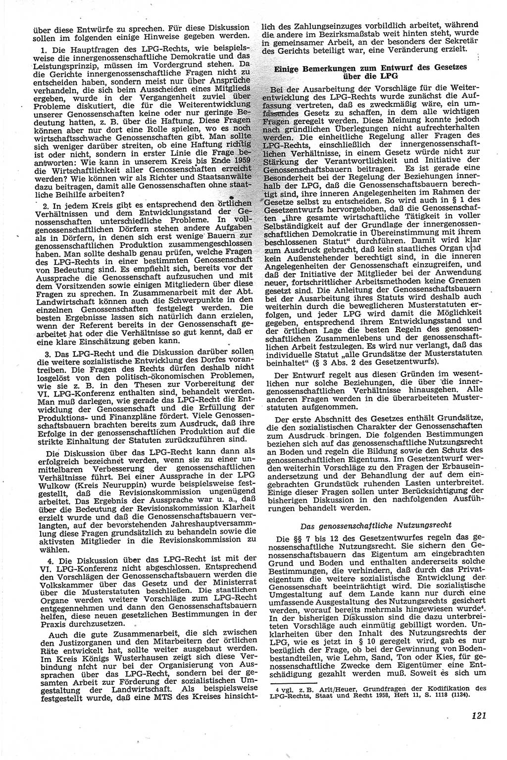 Neue Justiz (NJ), Zeitschrift für Recht und Rechtswissenschaft [Deutsche Demokratische Republik (DDR)], 13. Jahrgang 1959, Seite 121 (NJ DDR 1959, S. 121)