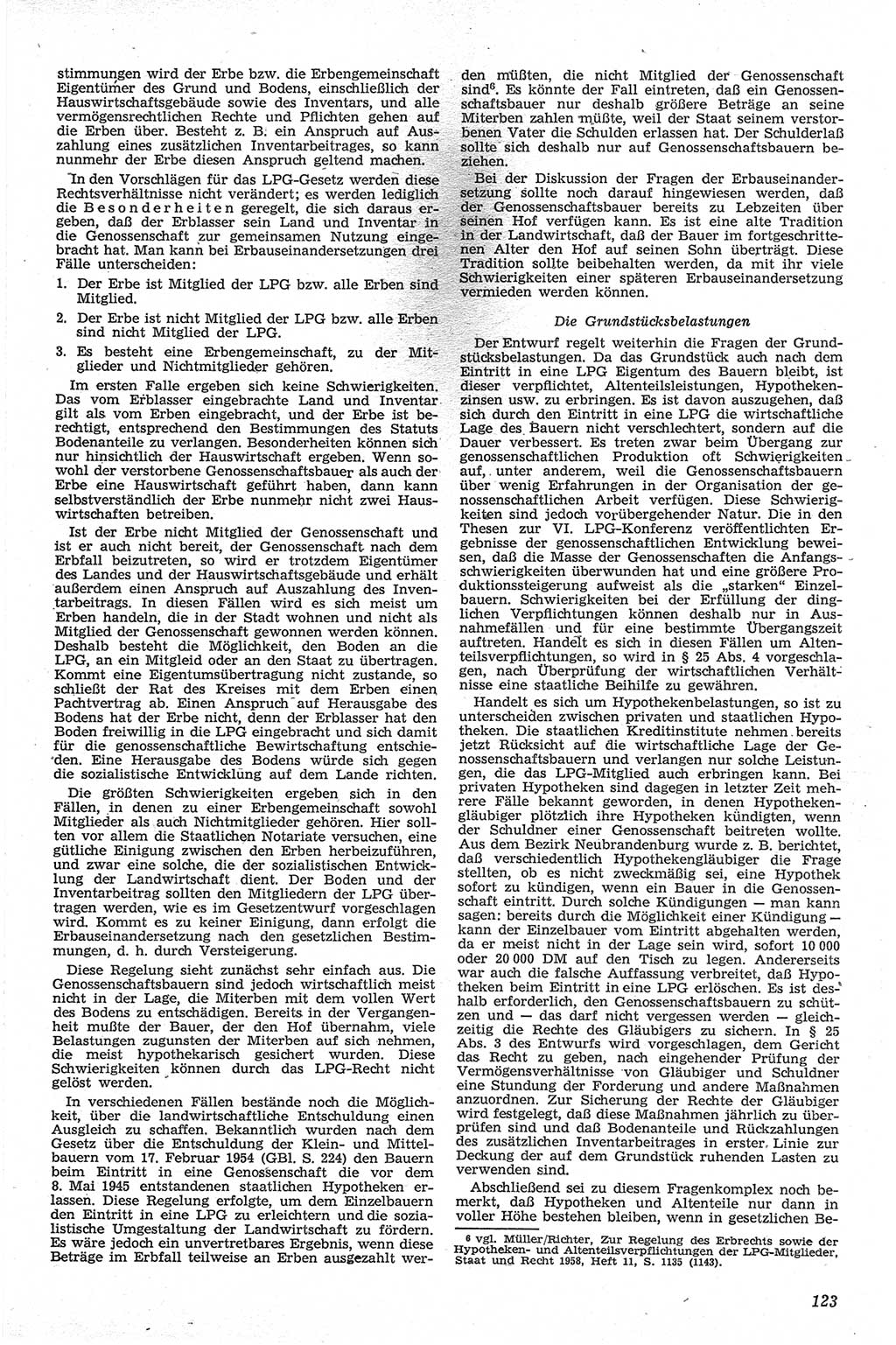 Neue Justiz (NJ), Zeitschrift für Recht und Rechtswissenschaft [Deutsche Demokratische Republik (DDR)], 13. Jahrgang 1959, Seite 123 (NJ DDR 1959, S. 123)