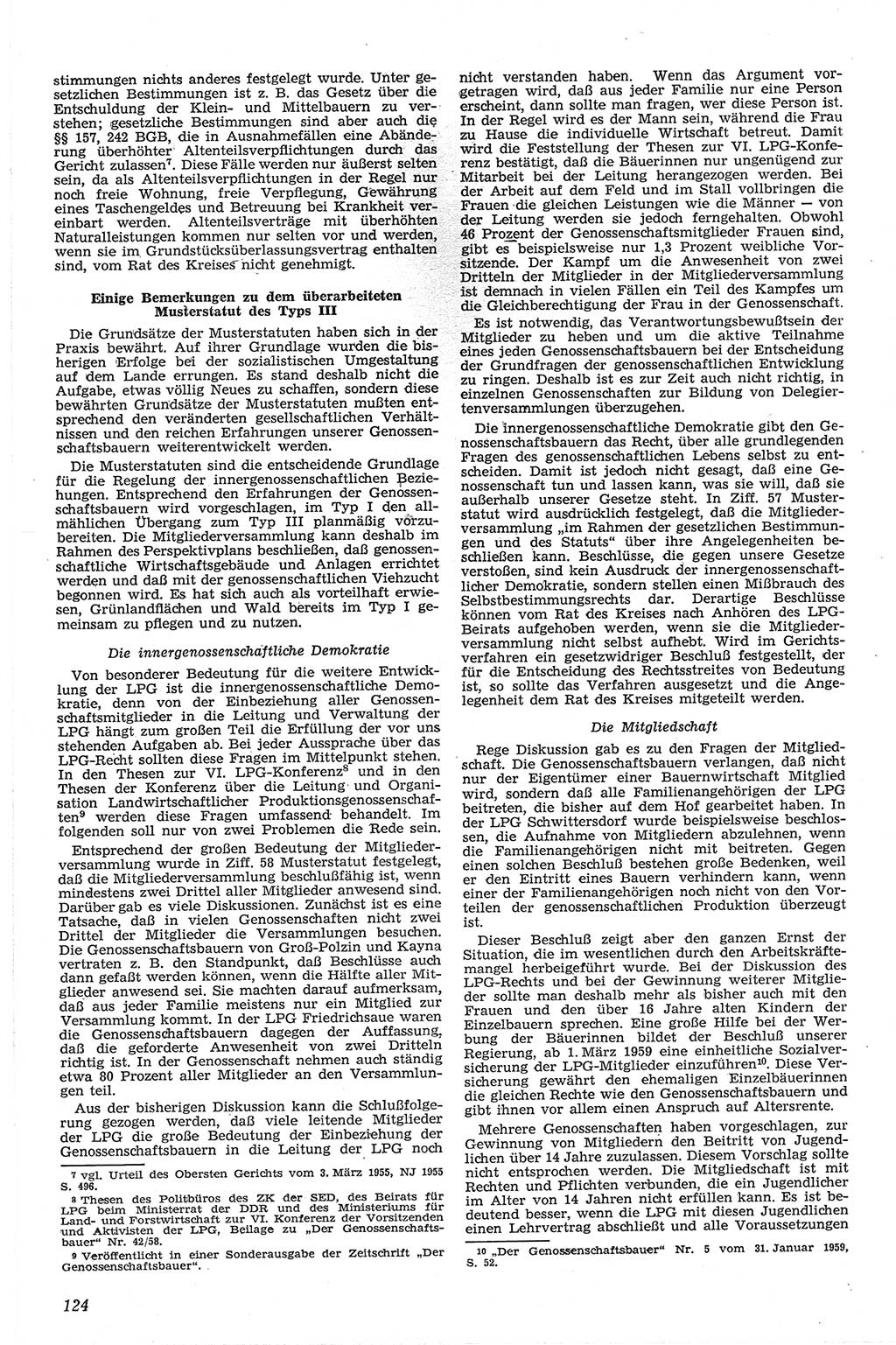 Neue Justiz (NJ), Zeitschrift für Recht und Rechtswissenschaft [Deutsche Demokratische Republik (DDR)], 13. Jahrgang 1959, Seite 124 (NJ DDR 1959, S. 124)