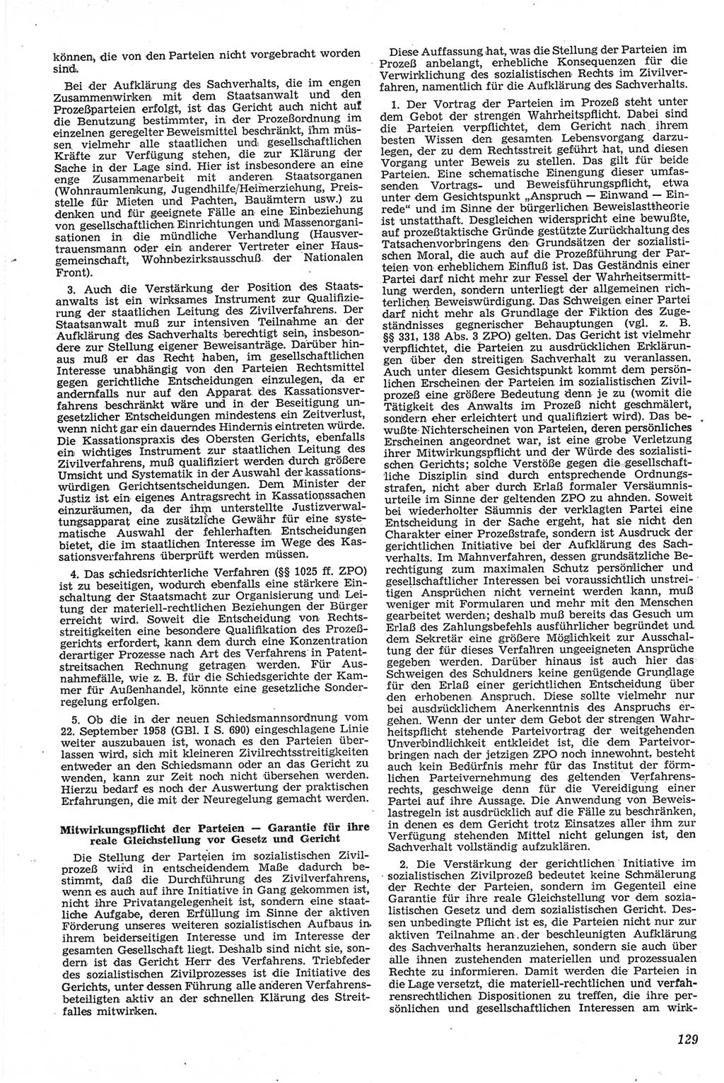 Neue Justiz (NJ), Zeitschrift für Recht und Rechtswissenschaft [Deutsche Demokratische Republik (DDR)], 13. Jahrgang 1959, Seite 129 (NJ DDR 1959, S. 129)