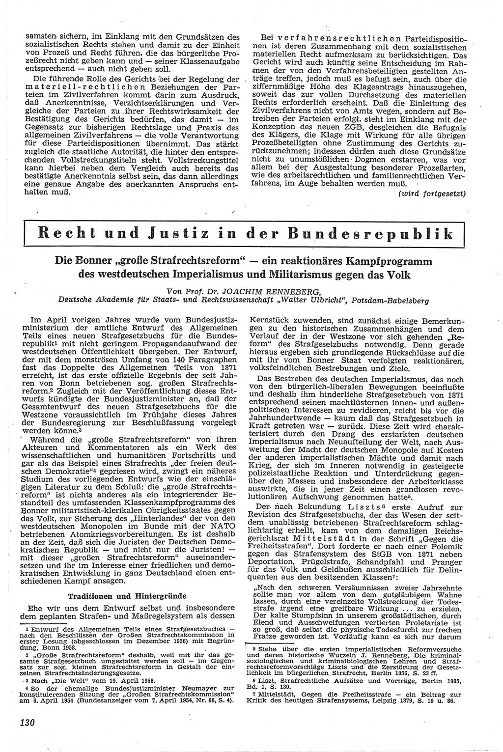 Neue Justiz (NJ), Zeitschrift für Recht und Rechtswissenschaft [Deutsche Demokratische Republik (DDR)], 13. Jahrgang 1959, Seite 130 (NJ DDR 1959, S. 130)