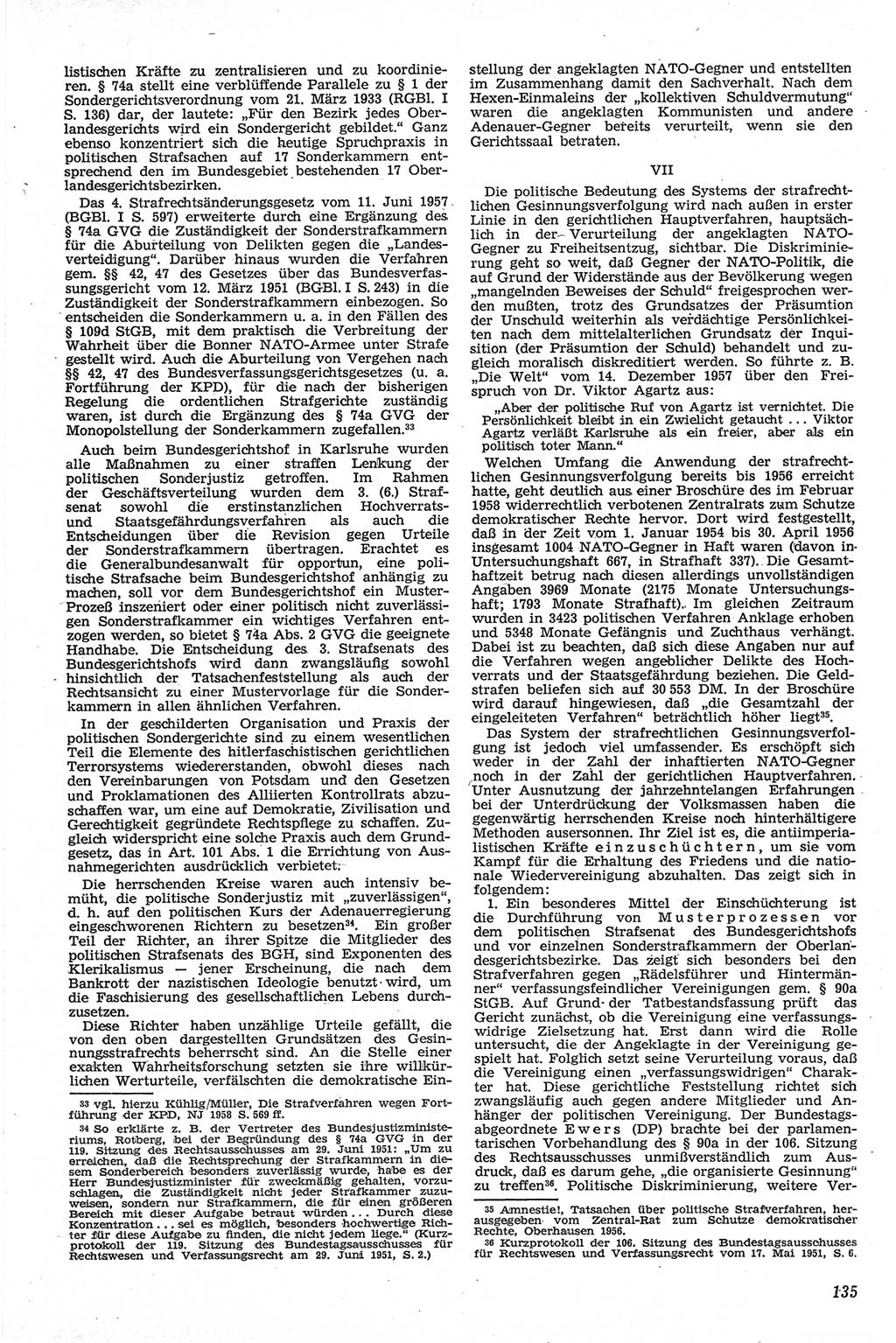 Neue Justiz (NJ), Zeitschrift für Recht und Rechtswissenschaft [Deutsche Demokratische Republik (DDR)], 13. Jahrgang 1959, Seite 135 (NJ DDR 1959, S. 135)