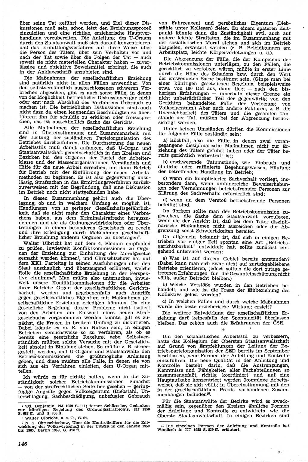 Neue Justiz (NJ), Zeitschrift für Recht und Rechtswissenschaft [Deutsche Demokratische Republik (DDR)], 13. Jahrgang 1959, Seite 146 (NJ DDR 1959, S. 146)