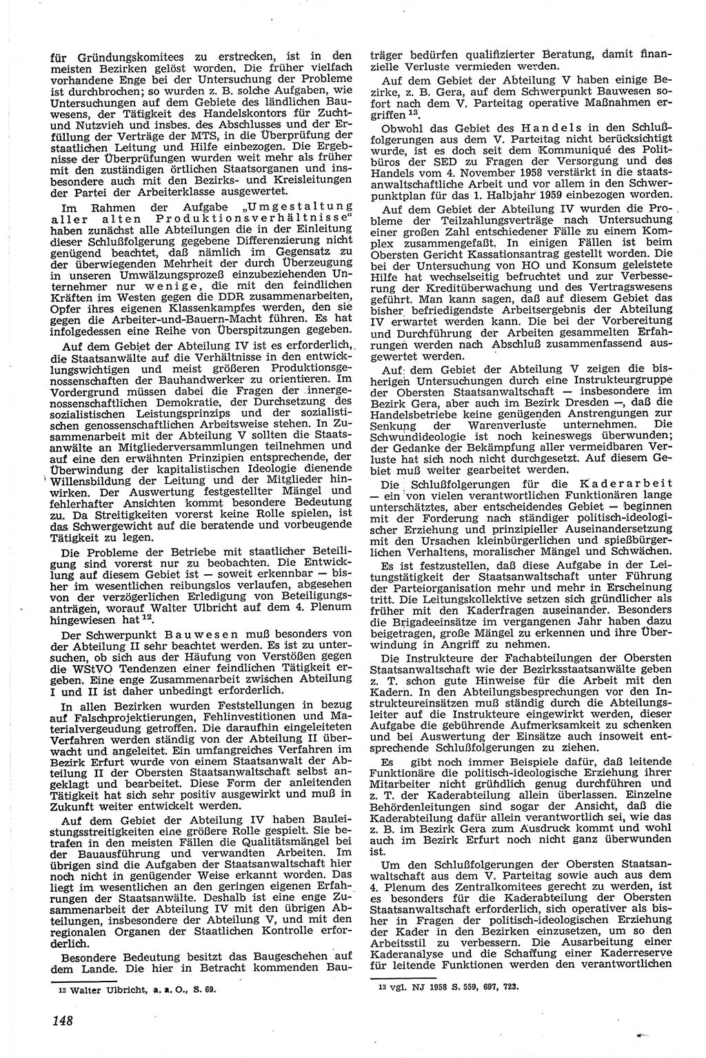 Neue Justiz (NJ), Zeitschrift für Recht und Rechtswissenschaft [Deutsche Demokratische Republik (DDR)], 13. Jahrgang 1959, Seite 148 (NJ DDR 1959, S. 148)