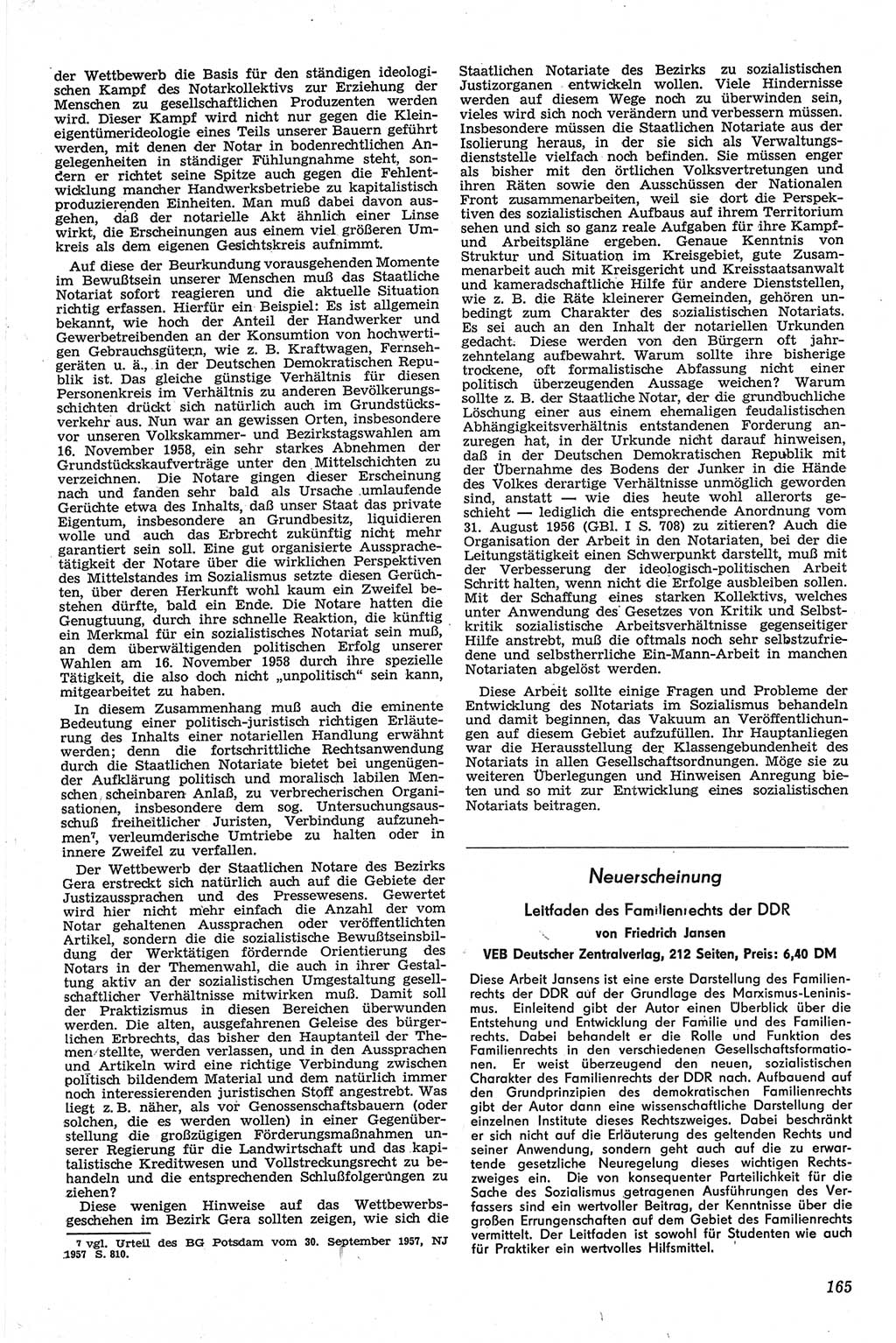 Neue Justiz (NJ), Zeitschrift für Recht und Rechtswissenschaft [Deutsche Demokratische Republik (DDR)], 13. Jahrgang 1959, Seite 165 (NJ DDR 1959, S. 165)