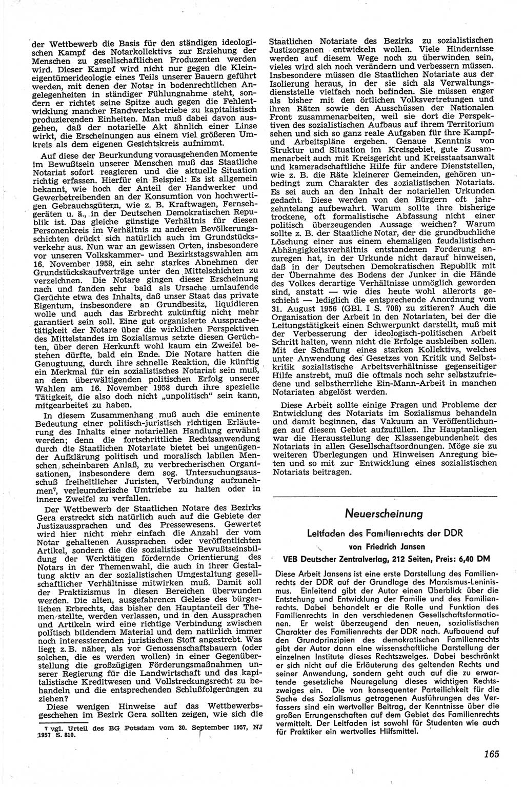Neue Justiz (NJ), Zeitschrift für Recht und Rechtswissenschaft [Deutsche Demokratische Republik (DDR)], 13. Jahrgang 1959, Seite 165 (NJ DDR 1959, S. 165)
