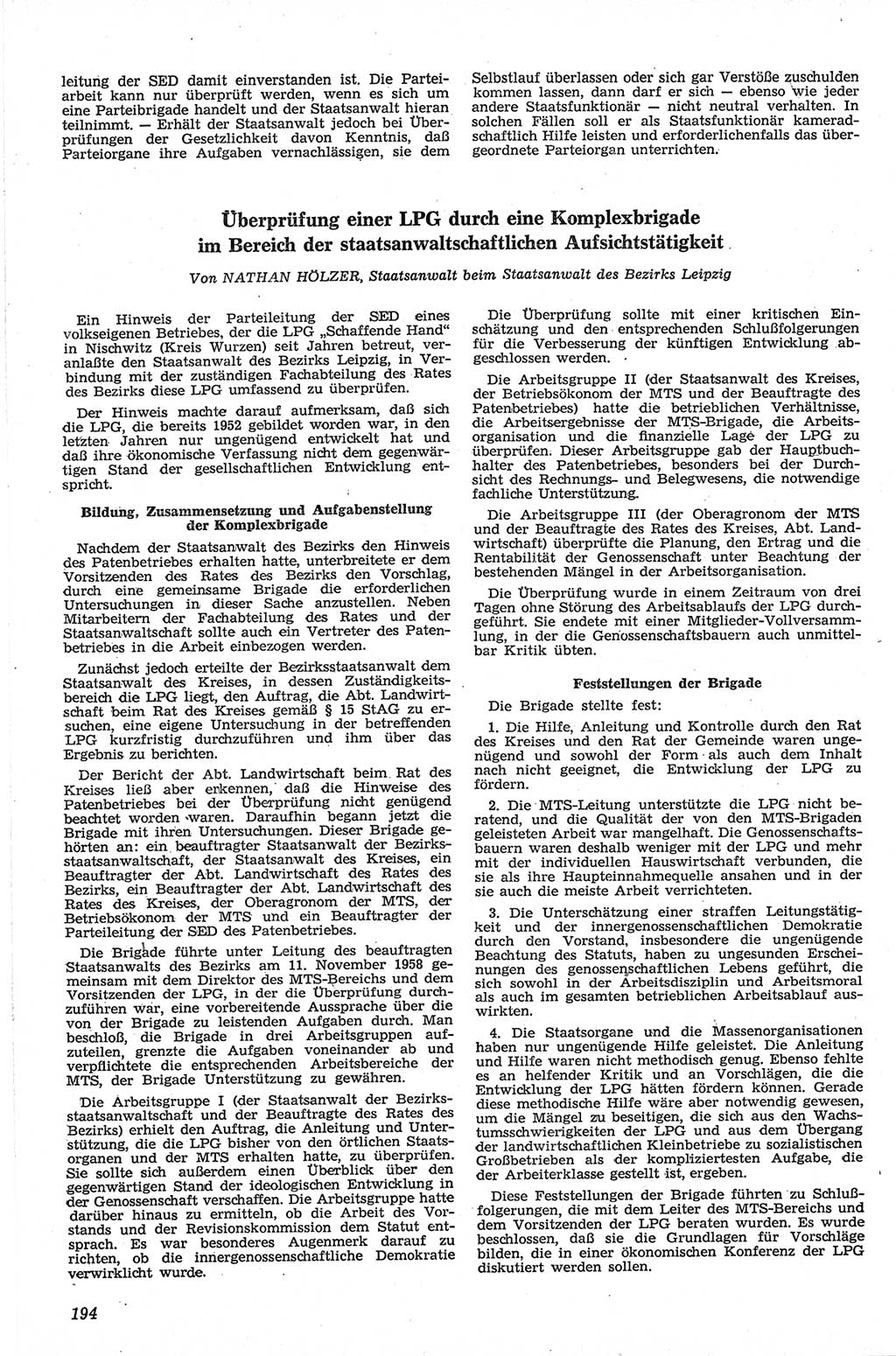 Neue Justiz (NJ), Zeitschrift für Recht und Rechtswissenschaft [Deutsche Demokratische Republik (DDR)], 13. Jahrgang 1959, Seite 194 (NJ DDR 1959, S. 194)
