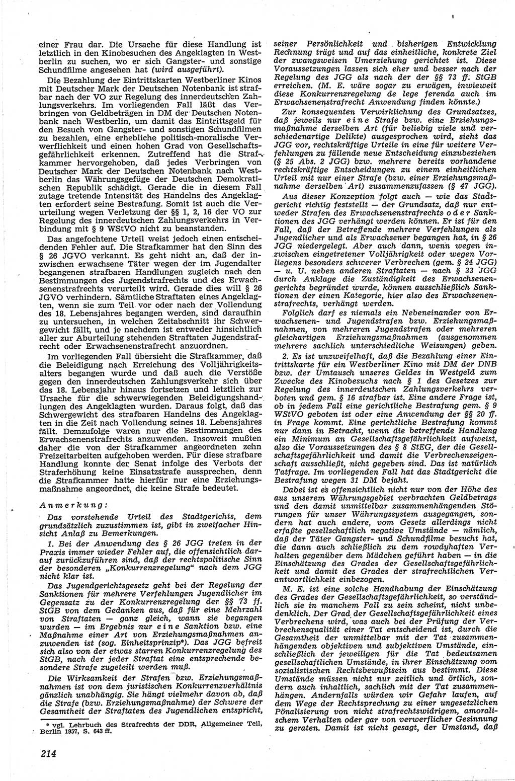 Neue Justiz (NJ), Zeitschrift für Recht und Rechtswissenschaft [Deutsche Demokratische Republik (DDR)], 13. Jahrgang 1959, Seite 214 (NJ DDR 1959, S. 214)