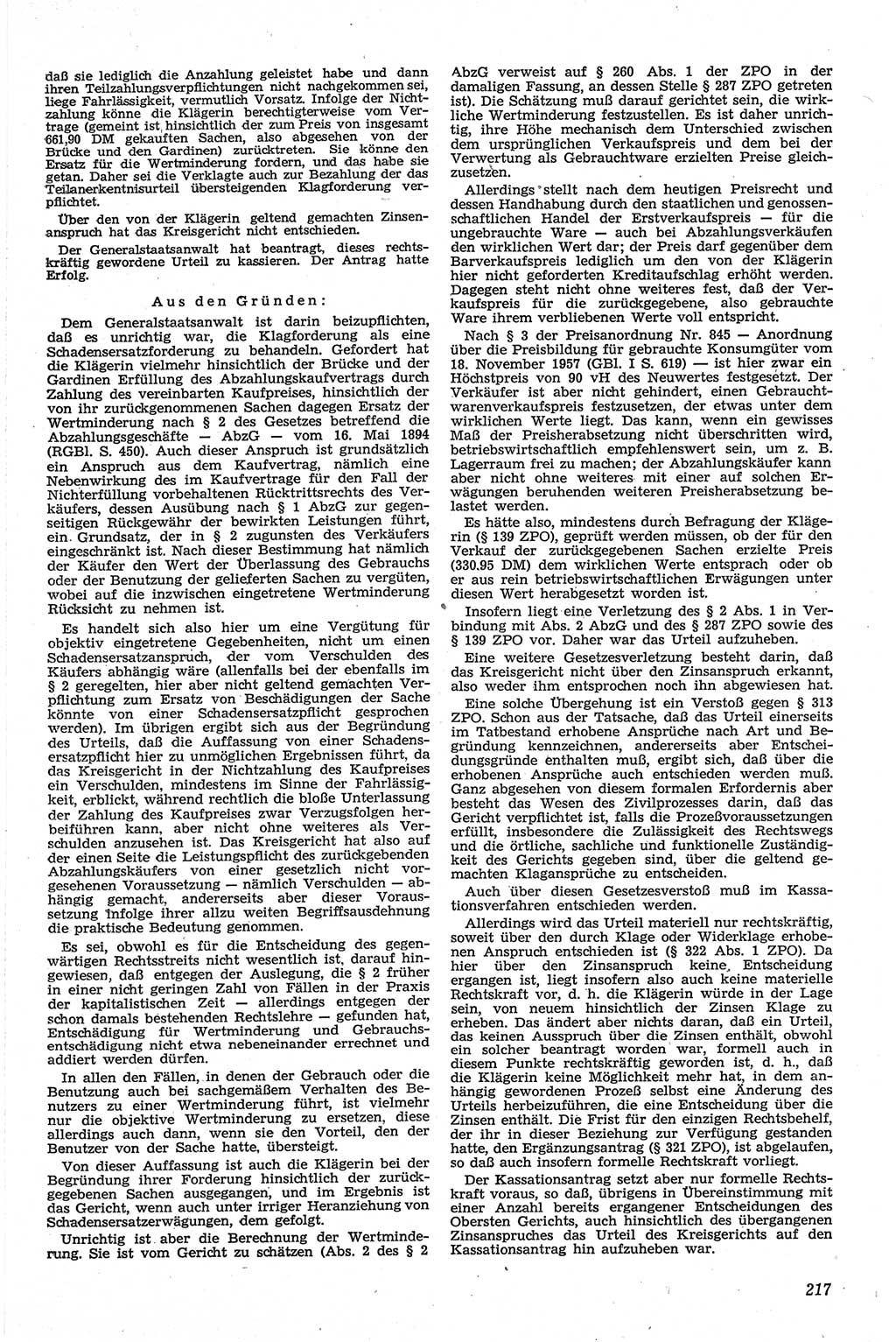Neue Justiz (NJ), Zeitschrift für Recht und Rechtswissenschaft [Deutsche Demokratische Republik (DDR)], 13. Jahrgang 1959, Seite 217 (NJ DDR 1959, S. 217)