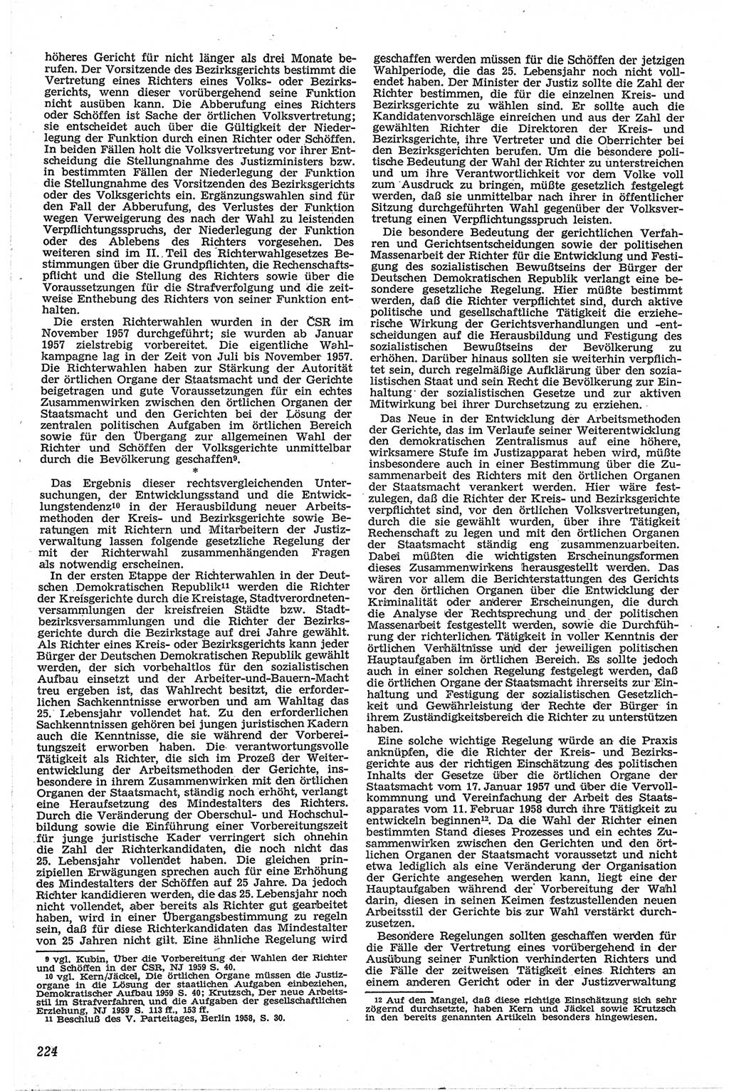 Neue Justiz (NJ), Zeitschrift für Recht und Rechtswissenschaft [Deutsche Demokratische Republik (DDR)], 13. Jahrgang 1959, Seite 224 (NJ DDR 1959, S. 224)