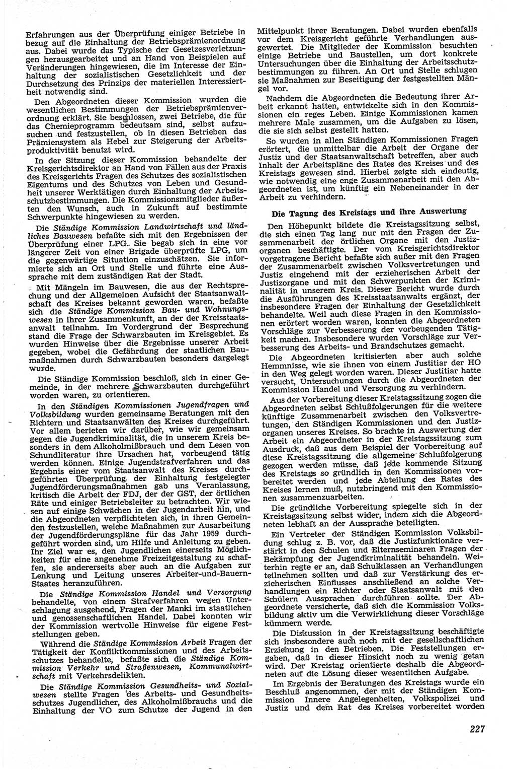 Neue Justiz (NJ), Zeitschrift für Recht und Rechtswissenschaft [Deutsche Demokratische Republik (DDR)], 13. Jahrgang 1959, Seite 227 (NJ DDR 1959, S. 227)
