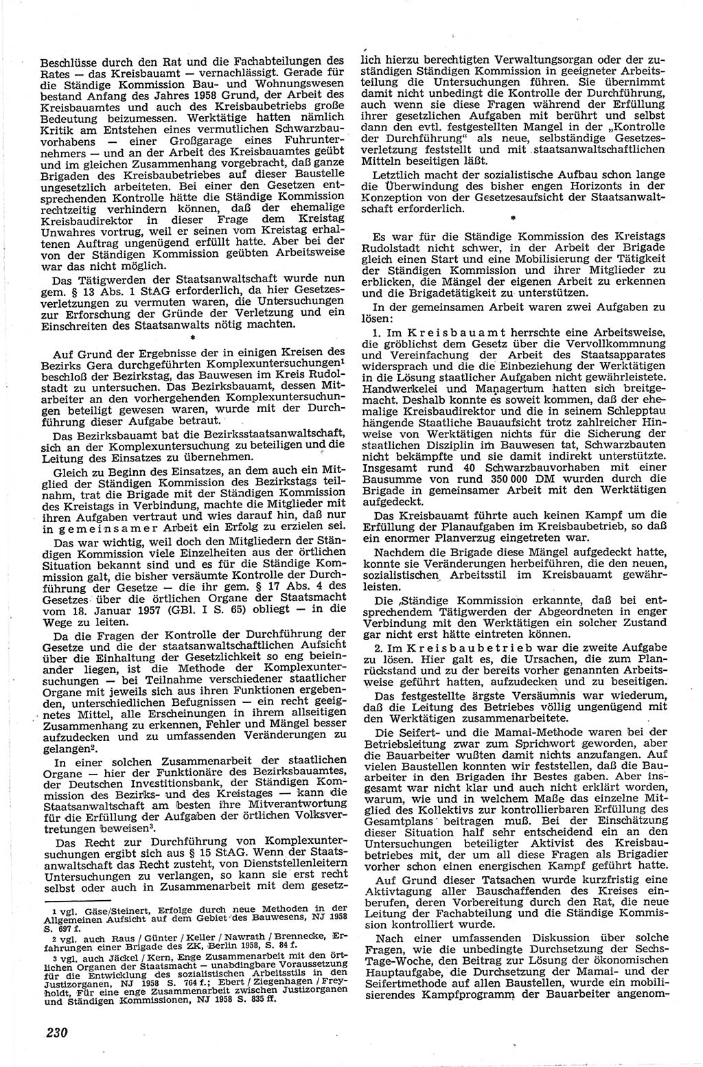 Neue Justiz (NJ), Zeitschrift für Recht und Rechtswissenschaft [Deutsche Demokratische Republik (DDR)], 13. Jahrgang 1959, Seite 230 (NJ DDR 1959, S. 230)