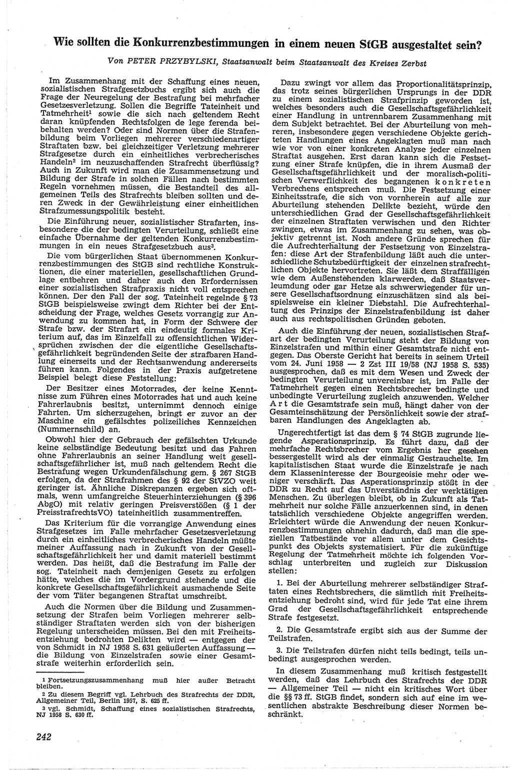 Neue Justiz (NJ), Zeitschrift für Recht und Rechtswissenschaft [Deutsche Demokratische Republik (DDR)], 13. Jahrgang 1959, Seite 242 (NJ DDR 1959, S. 242)