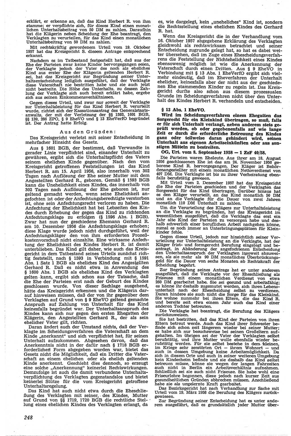 Neue Justiz (NJ), Zeitschrift für Recht und Rechtswissenschaft [Deutsche Demokratische Republik (DDR)], 13. Jahrgang 1959, Seite 248 (NJ DDR 1959, S. 248)