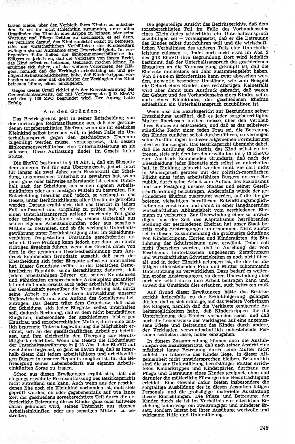 Neue Justiz (NJ), Zeitschrift für Recht und Rechtswissenschaft [Deutsche Demokratische Republik (DDR)], 13. Jahrgang 1959, Seite 249 (NJ DDR 1959, S. 249)