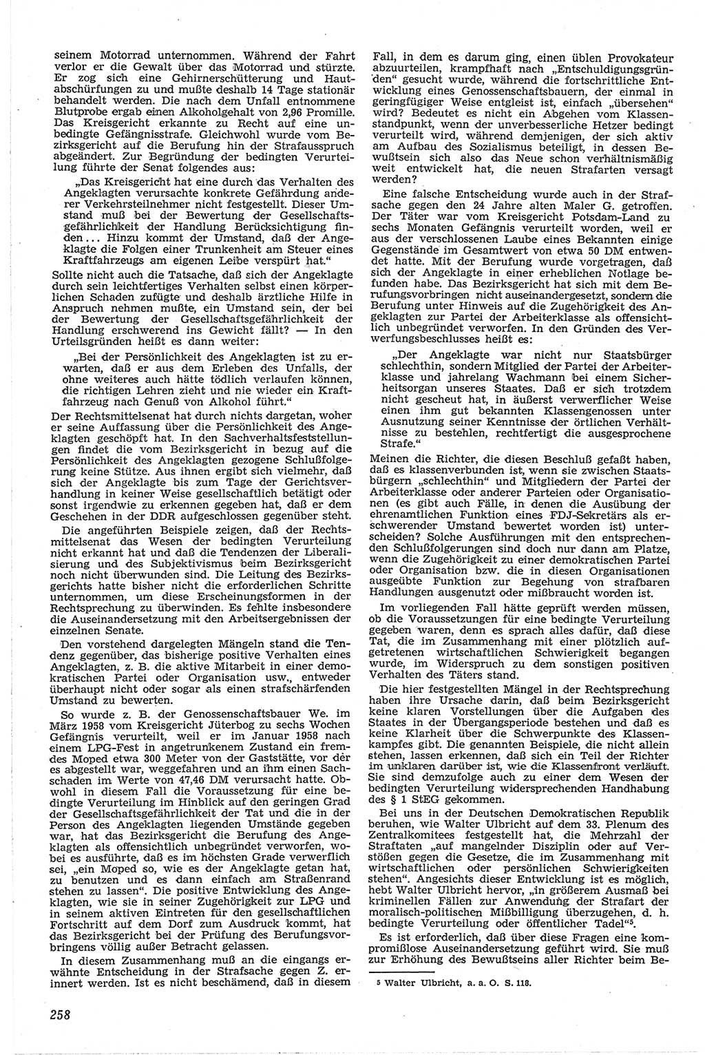 Neue Justiz (NJ), Zeitschrift für Recht und Rechtswissenschaft [Deutsche Demokratische Republik (DDR)], 13. Jahrgang 1959, Seite 258 (NJ DDR 1959, S. 258)