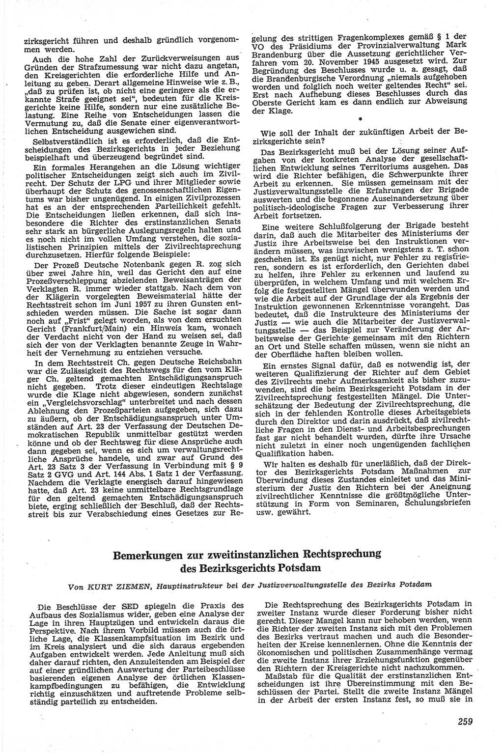 Neue Justiz (NJ), Zeitschrift für Recht und Rechtswissenschaft [Deutsche Demokratische Republik (DDR)], 13. Jahrgang 1959, Seite 259 (NJ DDR 1959, S. 259)