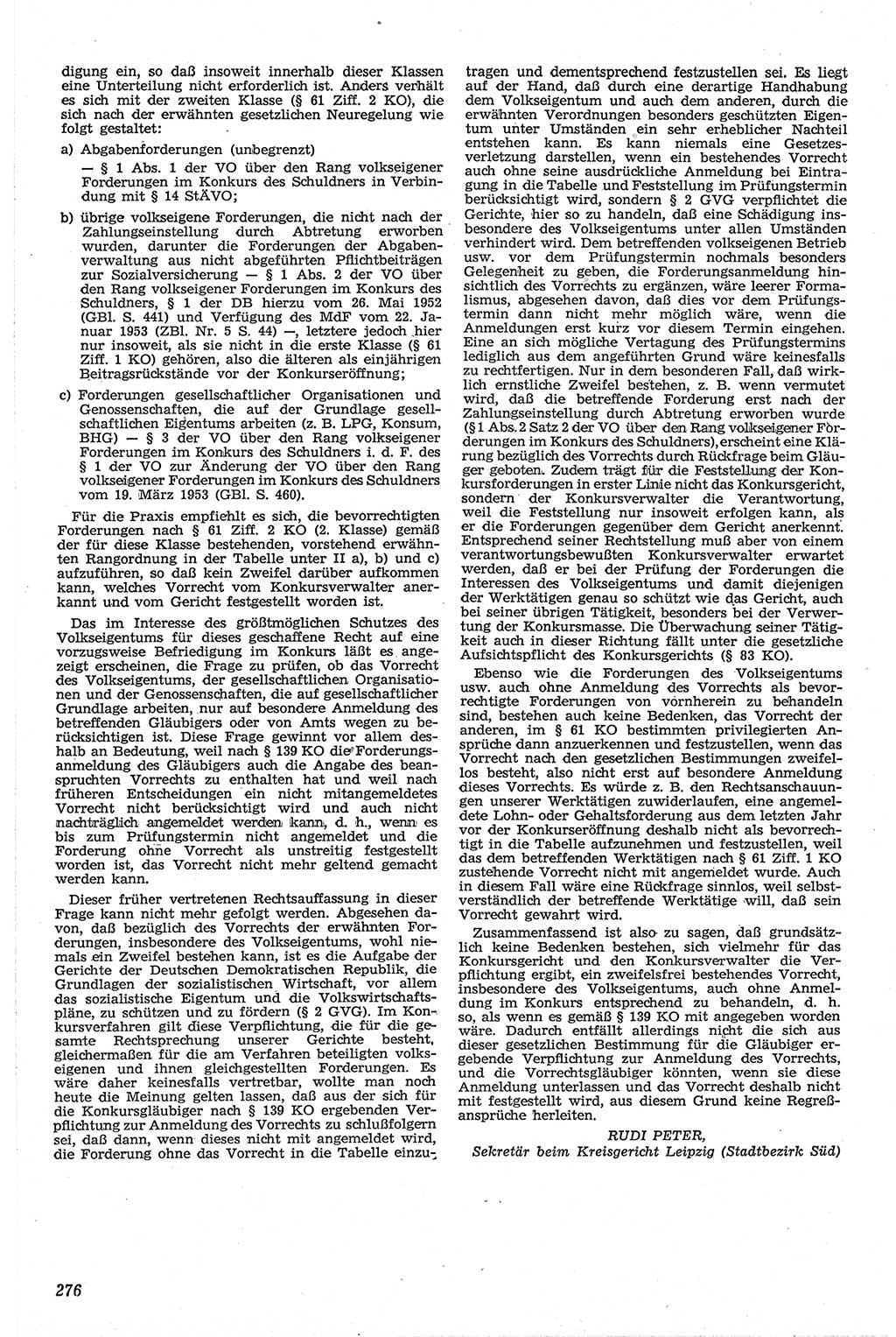Neue Justiz (NJ), Zeitschrift für Recht und Rechtswissenschaft [Deutsche Demokratische Republik (DDR)], 13. Jahrgang 1959, Seite 276 (NJ DDR 1959, S. 276)