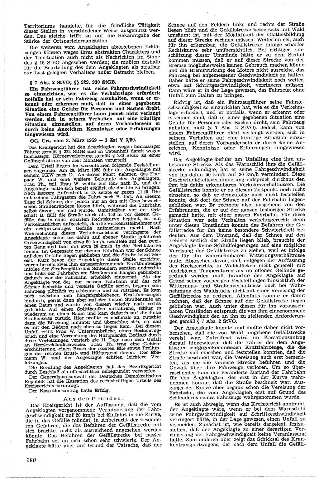 Neue Justiz (NJ), Zeitschrift für Recht und Rechtswissenschaft [Deutsche Demokratische Republik (DDR)], 13. Jahrgang 1959, Seite 280 (NJ DDR 1959, S. 280)