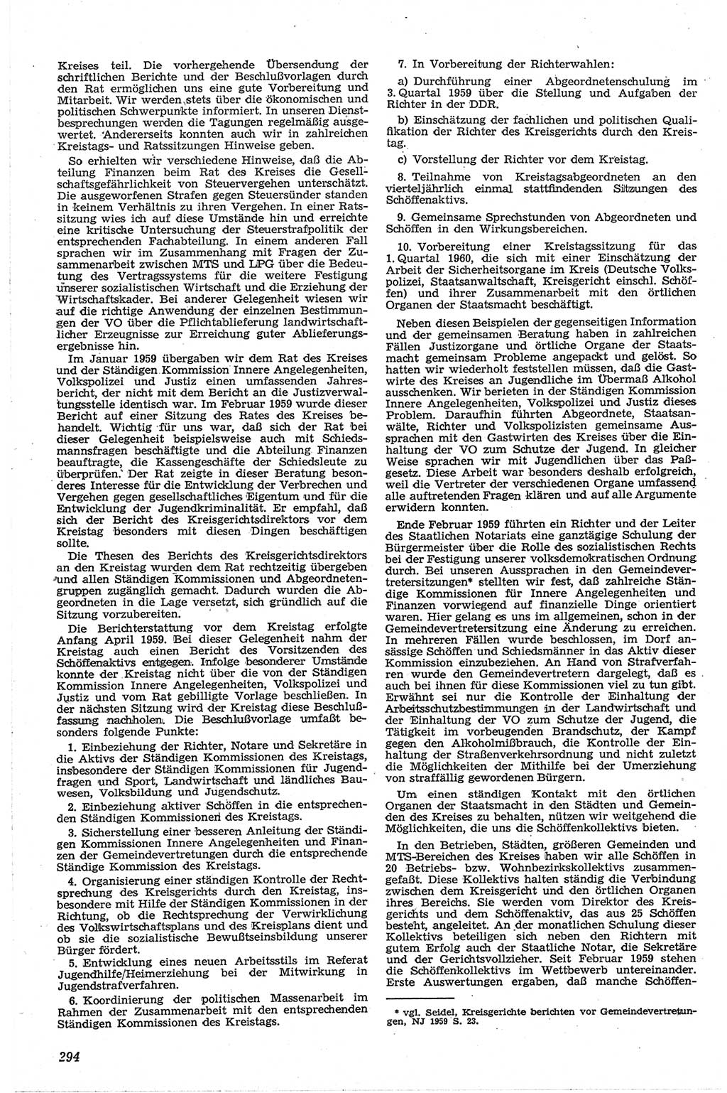 Neue Justiz (NJ), Zeitschrift für Recht und Rechtswissenschaft [Deutsche Demokratische Republik (DDR)], 13. Jahrgang 1959, Seite 294 (NJ DDR 1959, S. 294)