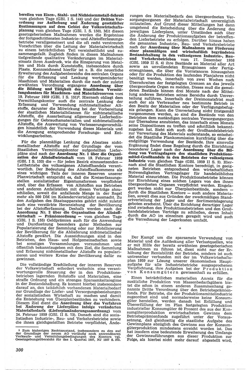 Neue Justiz (NJ), Zeitschrift für Recht und Rechtswissenschaft [Deutsche Demokratische Republik (DDR)], 13. Jahrgang 1959, Seite 300 (NJ DDR 1959, S. 300)