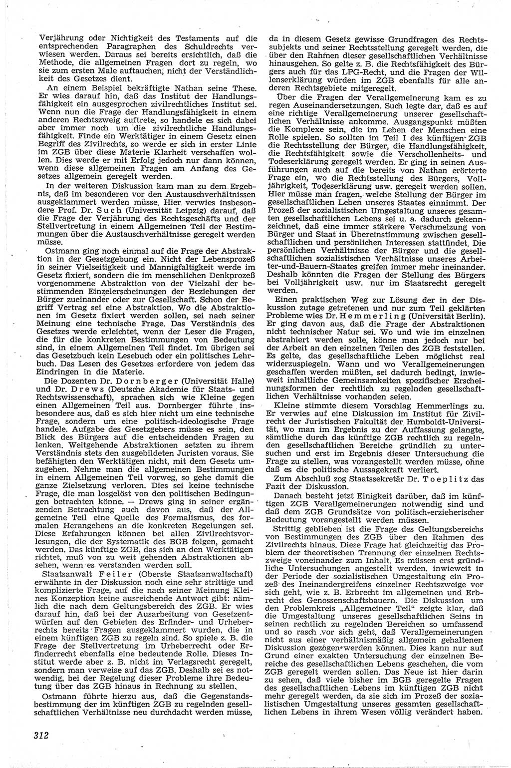Neue Justiz (NJ), Zeitschrift für Recht und Rechtswissenschaft [Deutsche Demokratische Republik (DDR)], 13. Jahrgang 1959, Seite 312 (NJ DDR 1959, S. 312)