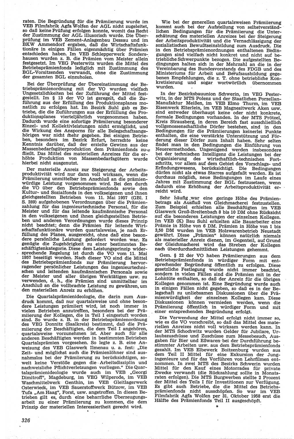 Neue Justiz (NJ), Zeitschrift für Recht und Rechtswissenschaft [Deutsche Demokratische Republik (DDR)], 13. Jahrgang 1959, Seite 326 (NJ DDR 1959, S. 326)