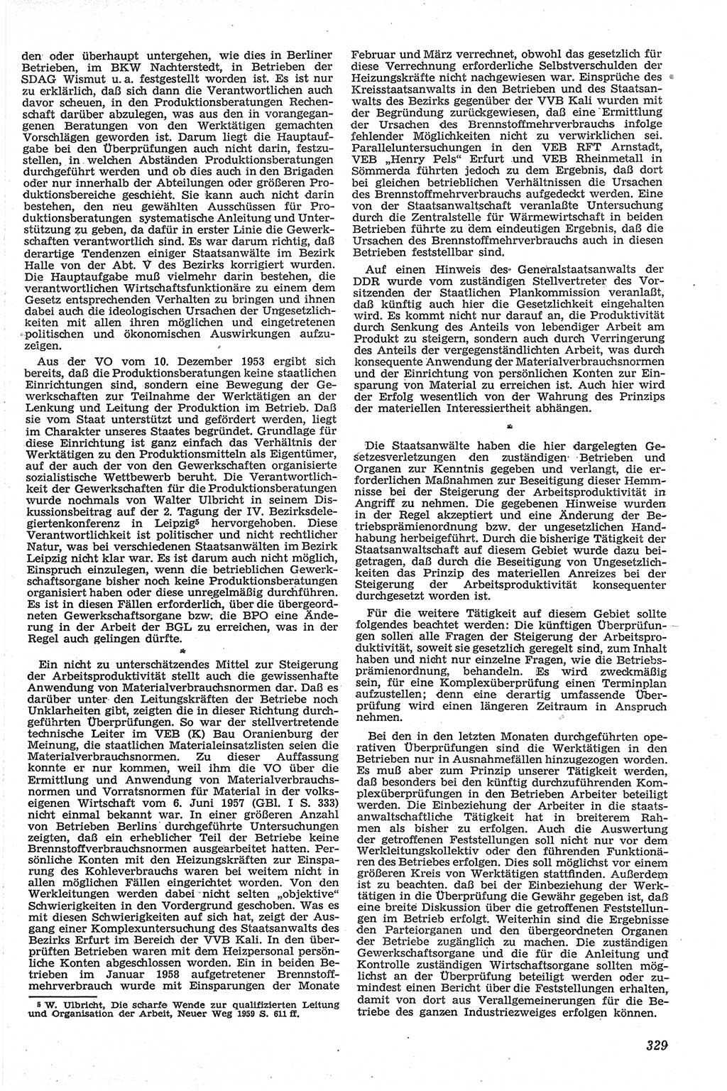 Neue Justiz (NJ), Zeitschrift für Recht und Rechtswissenschaft [Deutsche Demokratische Republik (DDR)], 13. Jahrgang 1959, Seite 329 (NJ DDR 1959, S. 329)