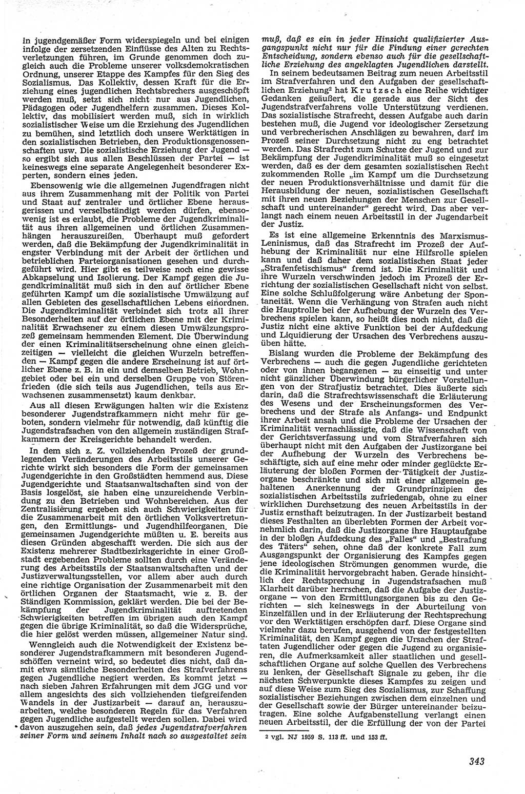 Neue Justiz (NJ), Zeitschrift für Recht und Rechtswissenschaft [Deutsche Demokratische Republik (DDR)], 13. Jahrgang 1959, Seite 343 (NJ DDR 1959, S. 343)