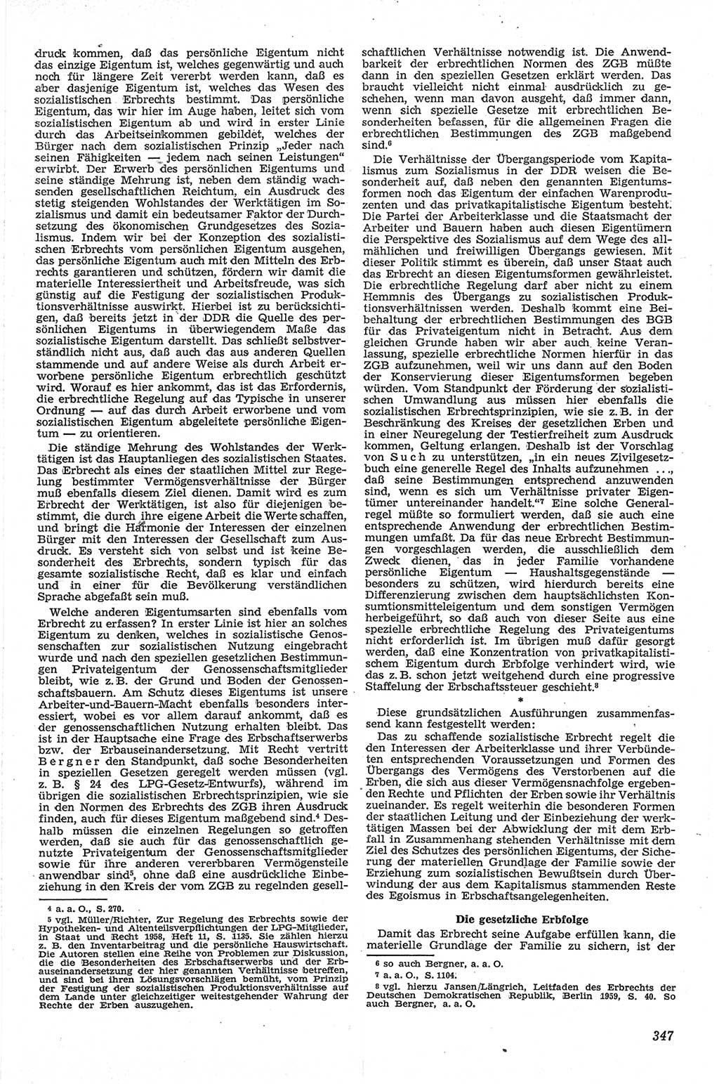Neue Justiz (NJ), Zeitschrift für Recht und Rechtswissenschaft [Deutsche Demokratische Republik (DDR)], 13. Jahrgang 1959, Seite 347 (NJ DDR 1959, S. 347)