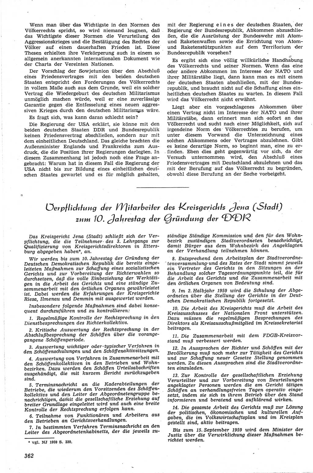 Neue Justiz (NJ), Zeitschrift für Recht und Rechtswissenschaft [Deutsche Demokratische Republik (DDR)], 13. Jahrgang 1959, Seite 362 (NJ DDR 1959, S. 362)