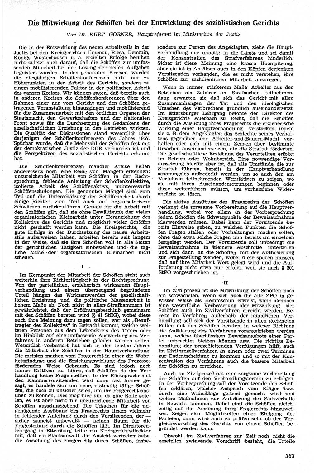 Neue Justiz (NJ), Zeitschrift für Recht und Rechtswissenschaft [Deutsche Demokratische Republik (DDR)], 13. Jahrgang 1959, Seite 363 (NJ DDR 1959, S. 363)