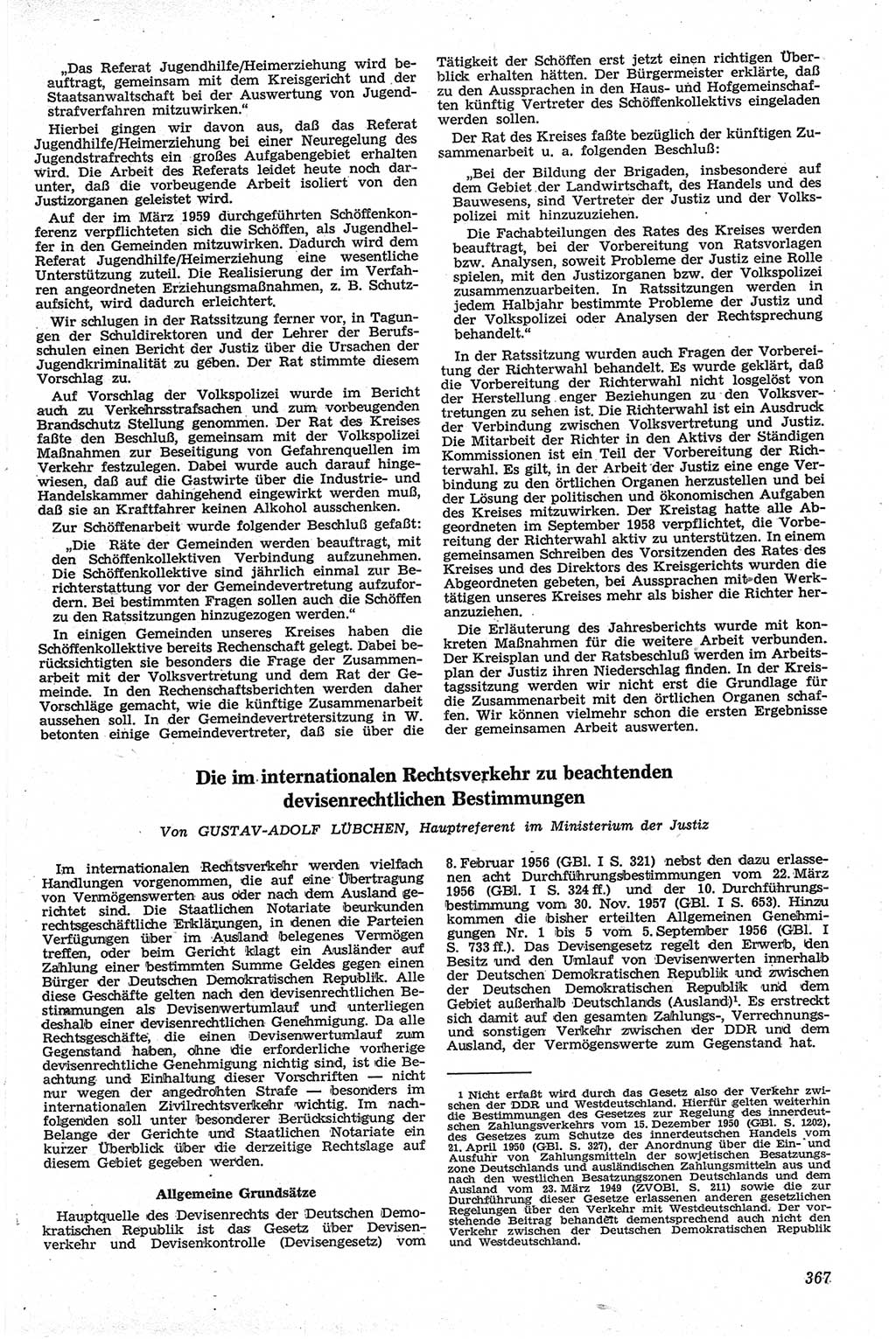 Neue Justiz (NJ), Zeitschrift für Recht und Rechtswissenschaft [Deutsche Demokratische Republik (DDR)], 13. Jahrgang 1959, Seite 367 (NJ DDR 1959, S. 367)