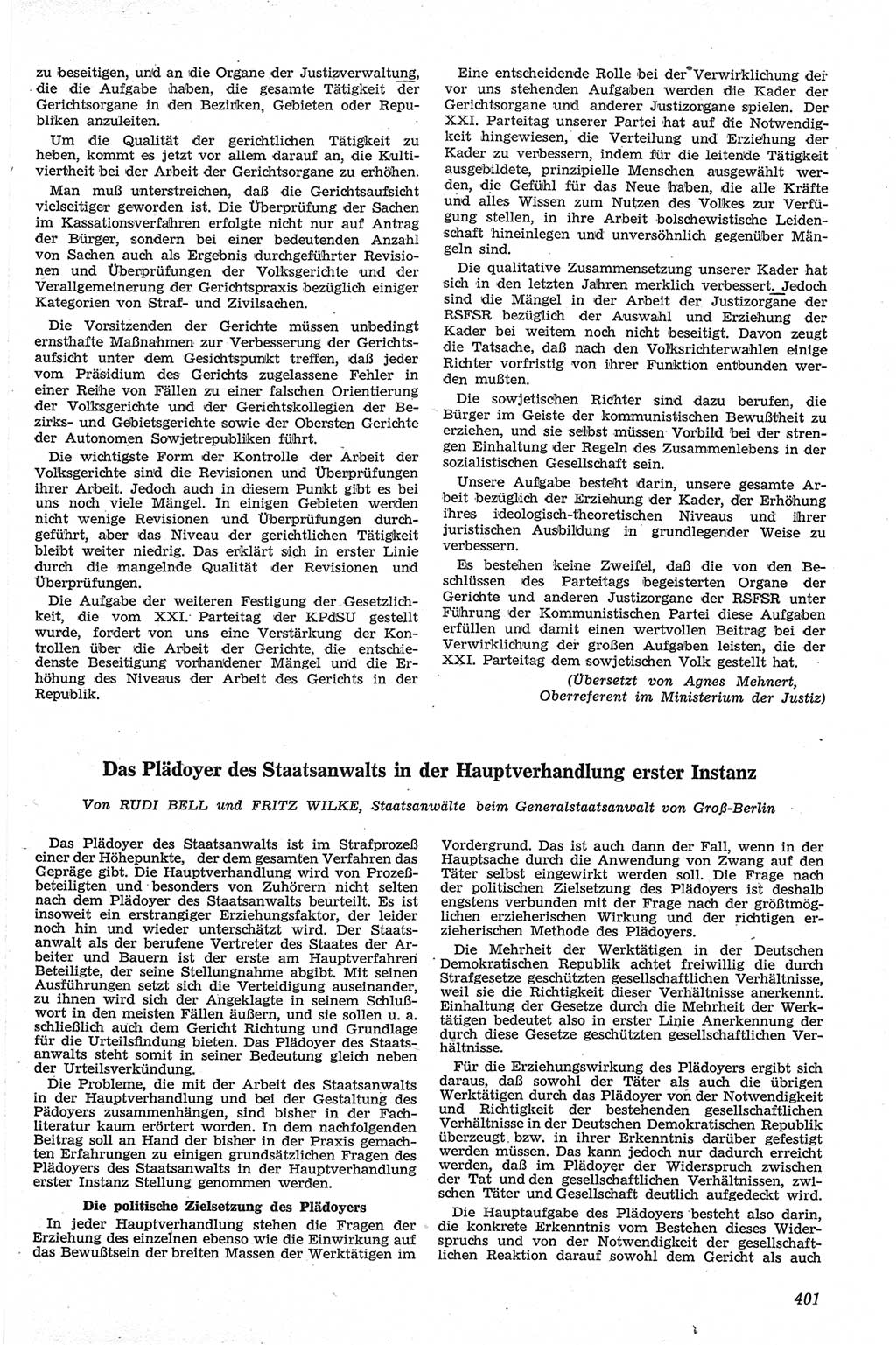 Neue Justiz (NJ), Zeitschrift für Recht und Rechtswissenschaft [Deutsche Demokratische Republik (DDR)], 13. Jahrgang 1959, Seite 401 (NJ DDR 1959, S. 401)