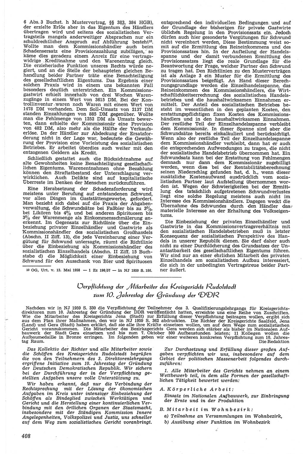 Neue Justiz (NJ), Zeitschrift für Recht und Rechtswissenschaft [Deutsche Demokratische Republik (DDR)], 13. Jahrgang 1959, Seite 408 (NJ DDR 1959, S. 408)